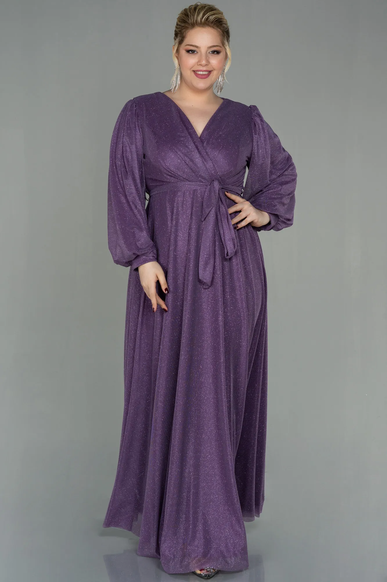 Lavender-Long Plus Size Evening Dress ABU2962