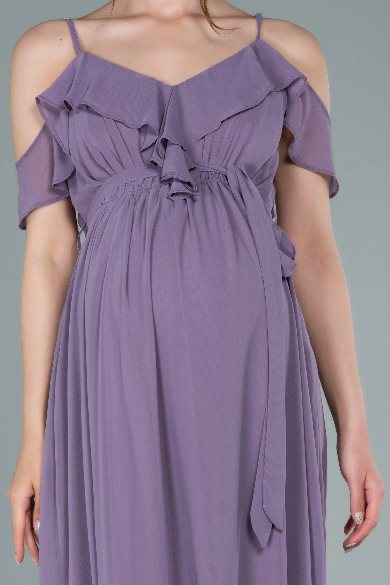 Lavender-Long Pregnancy Evening Dress ABU744