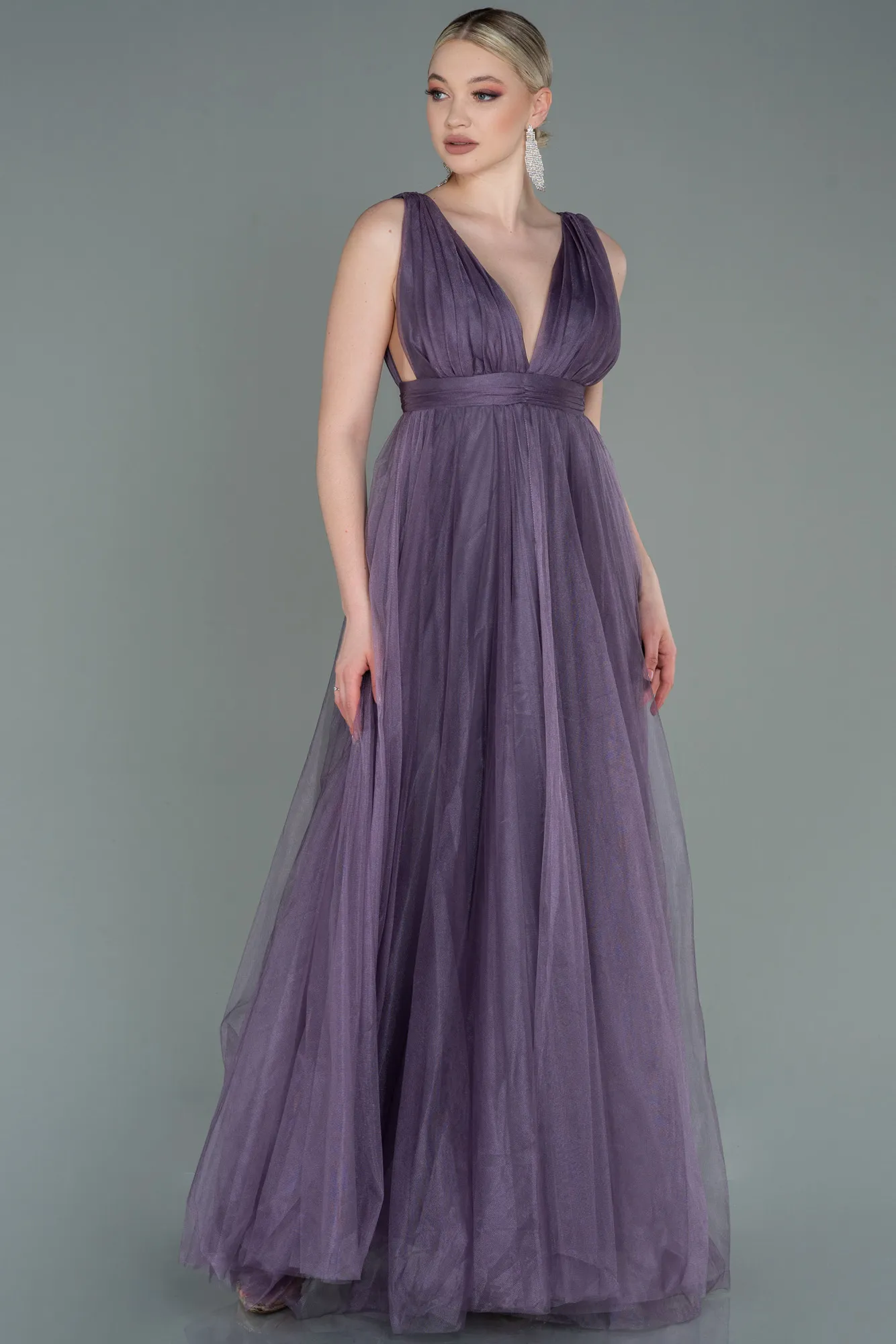 Lavender-Long Prom Gown ABU3135