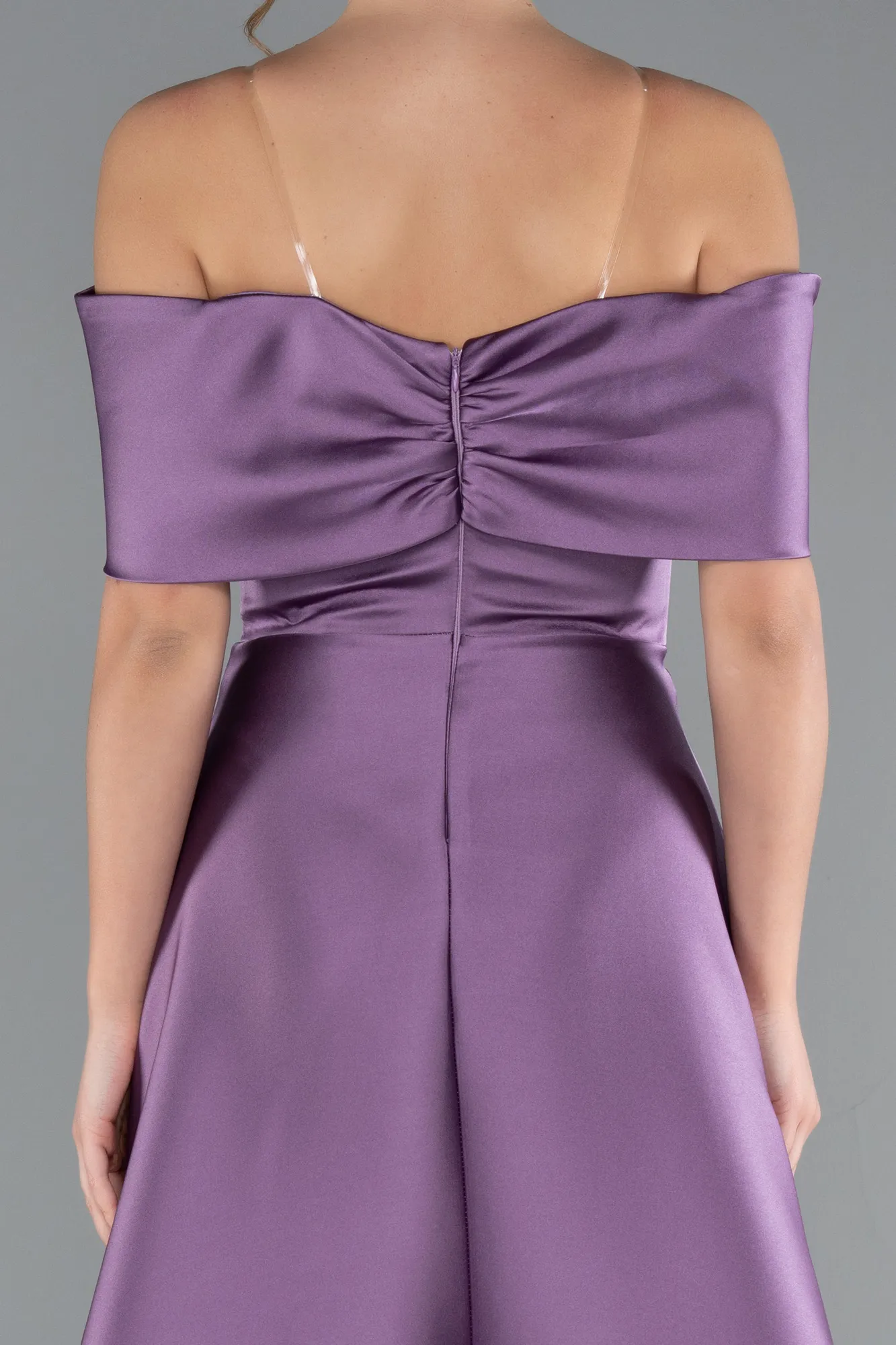 Lavender-Long Satin Evening Dress ABU5020