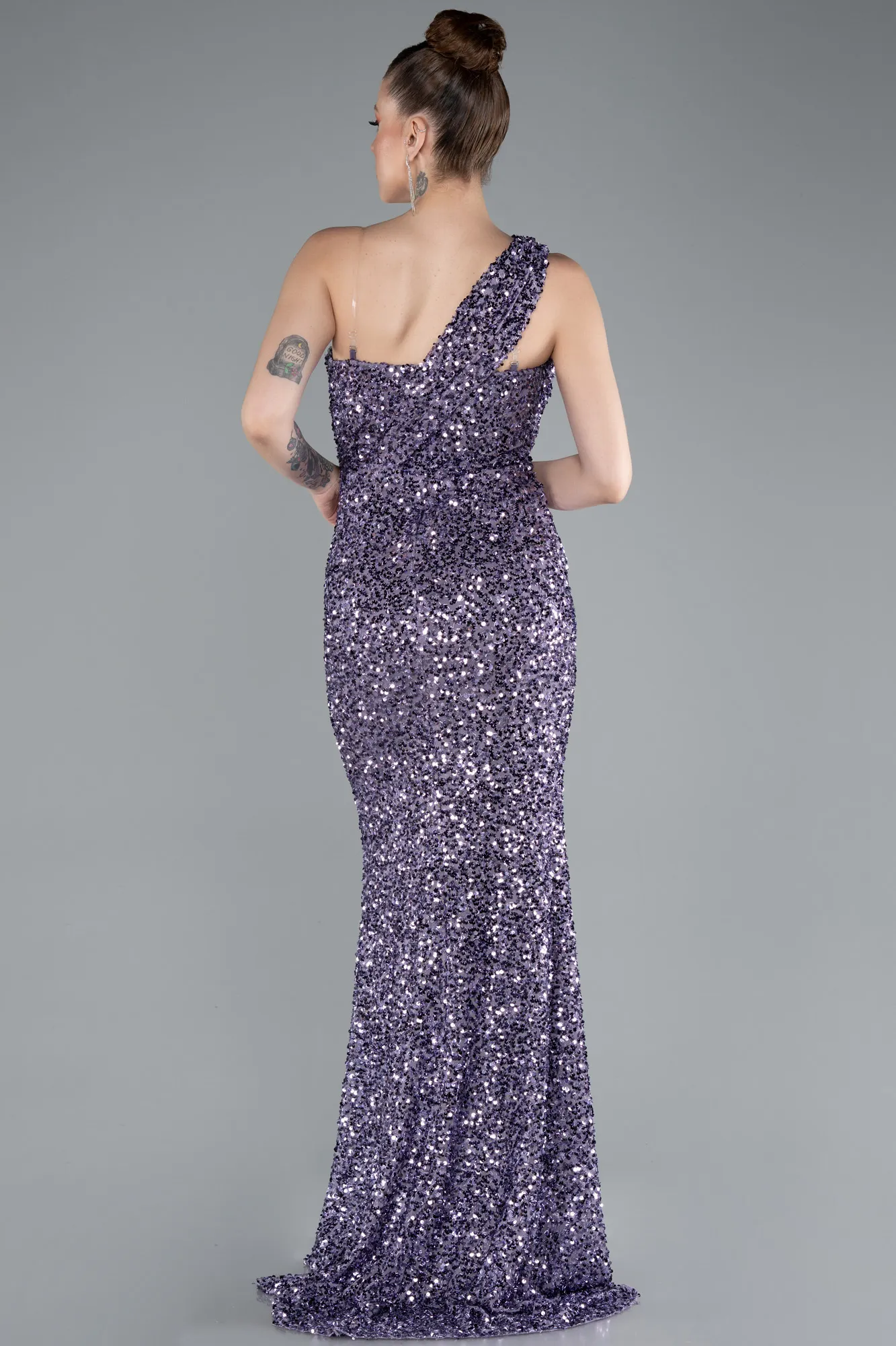 Lavender-Long Scaly Mermaid Prom Dress ABU4915