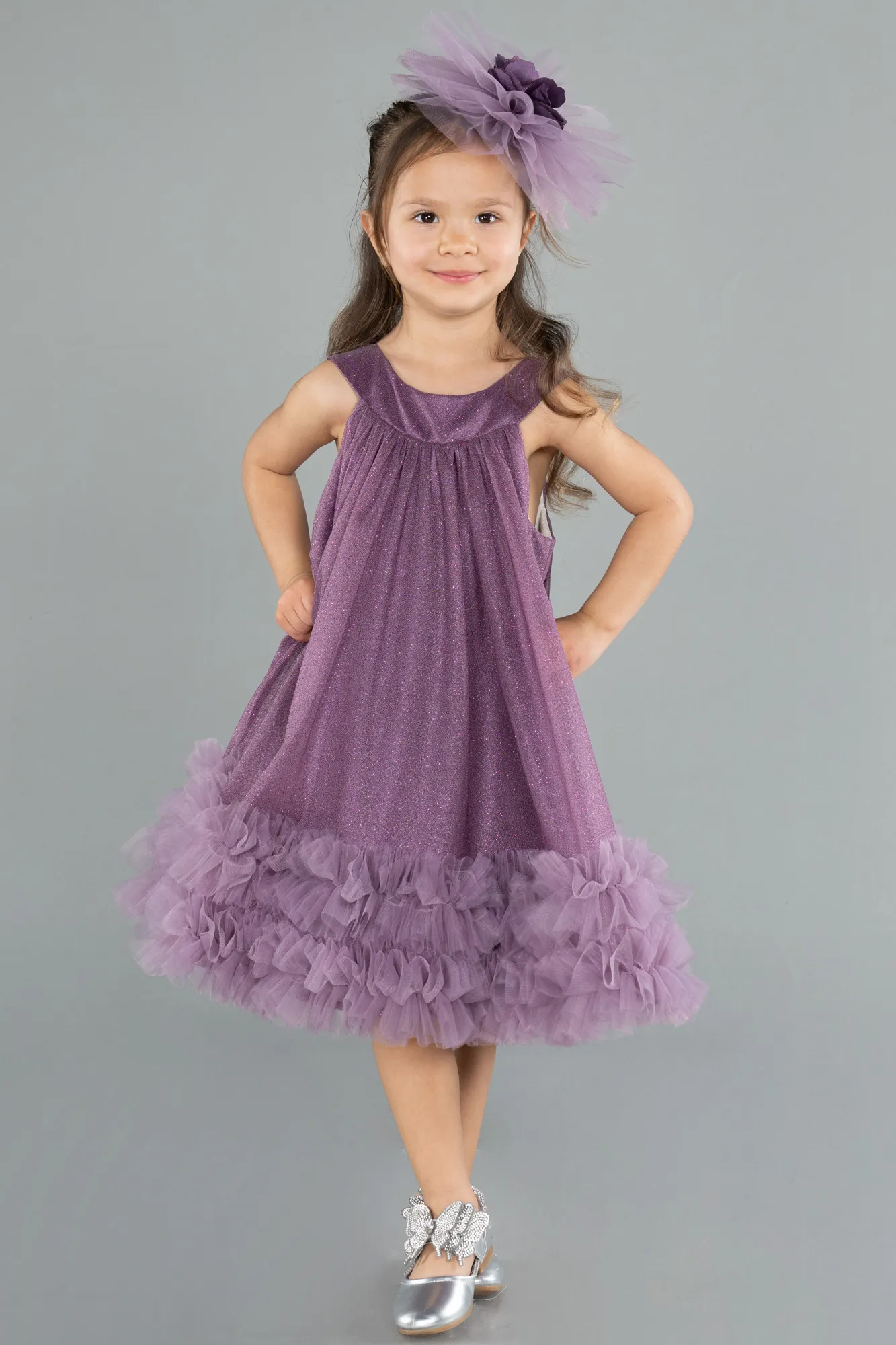 Lavender-Midi Girl Dress ABK2297
