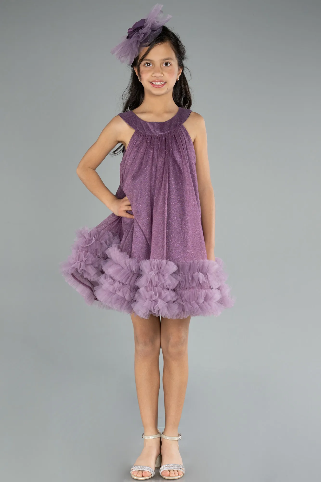 Lavender-Midi Girl Dress ABK2297