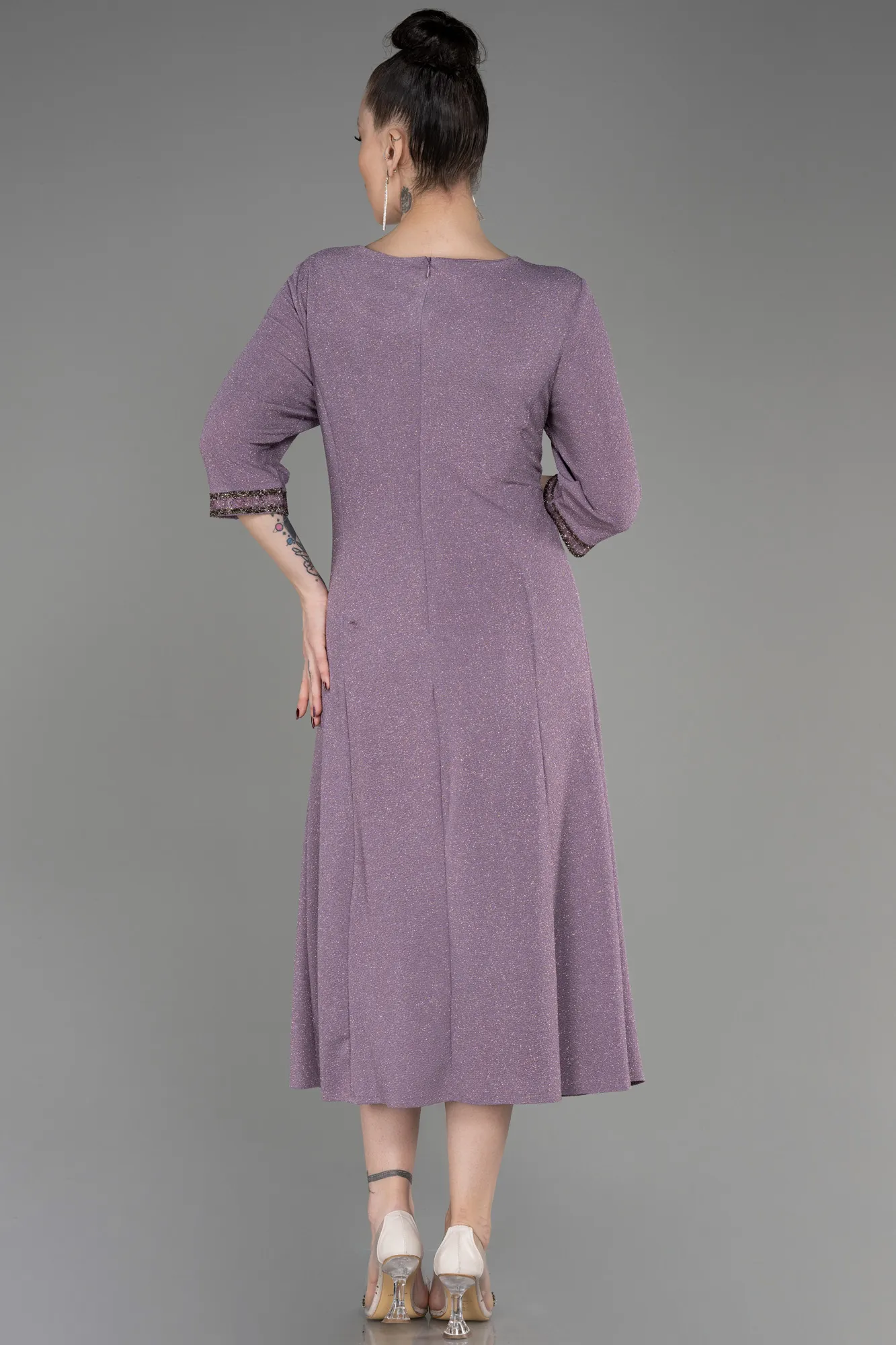 Lavender-Midi Plus Size Evening Dress ABK1595