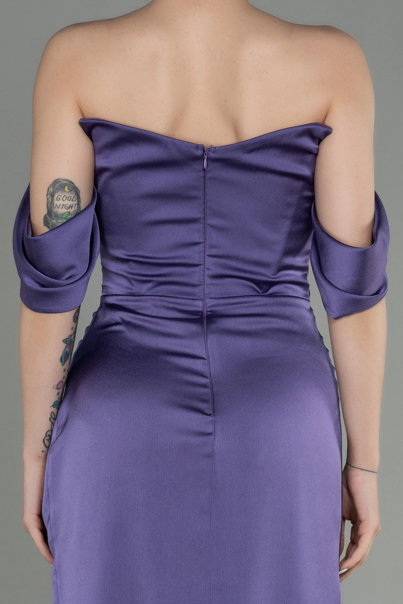 Lavender-Midi Satin Invitation Dress ABK1404