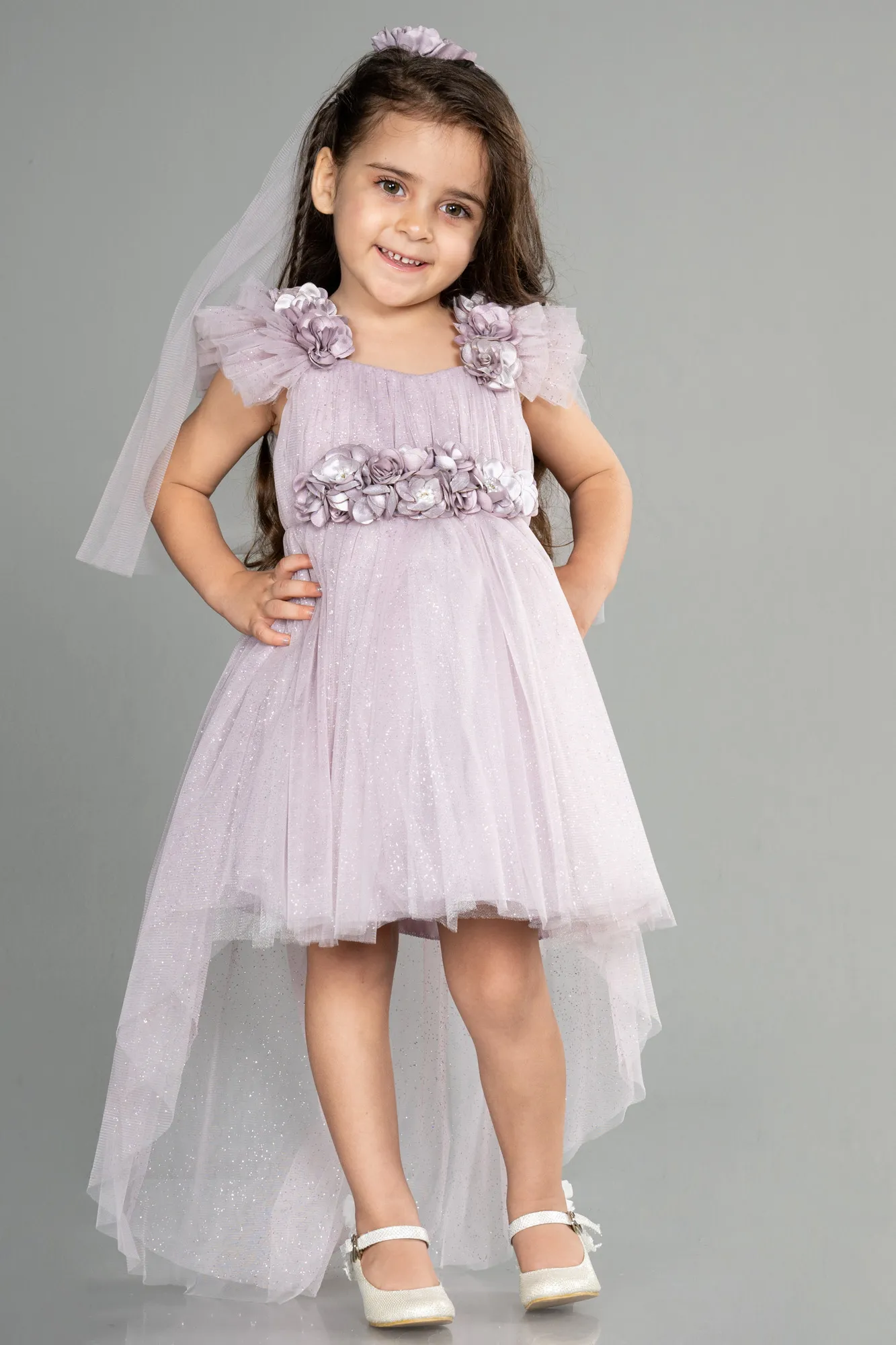 Lavender-Short Girl Dress ABK1192