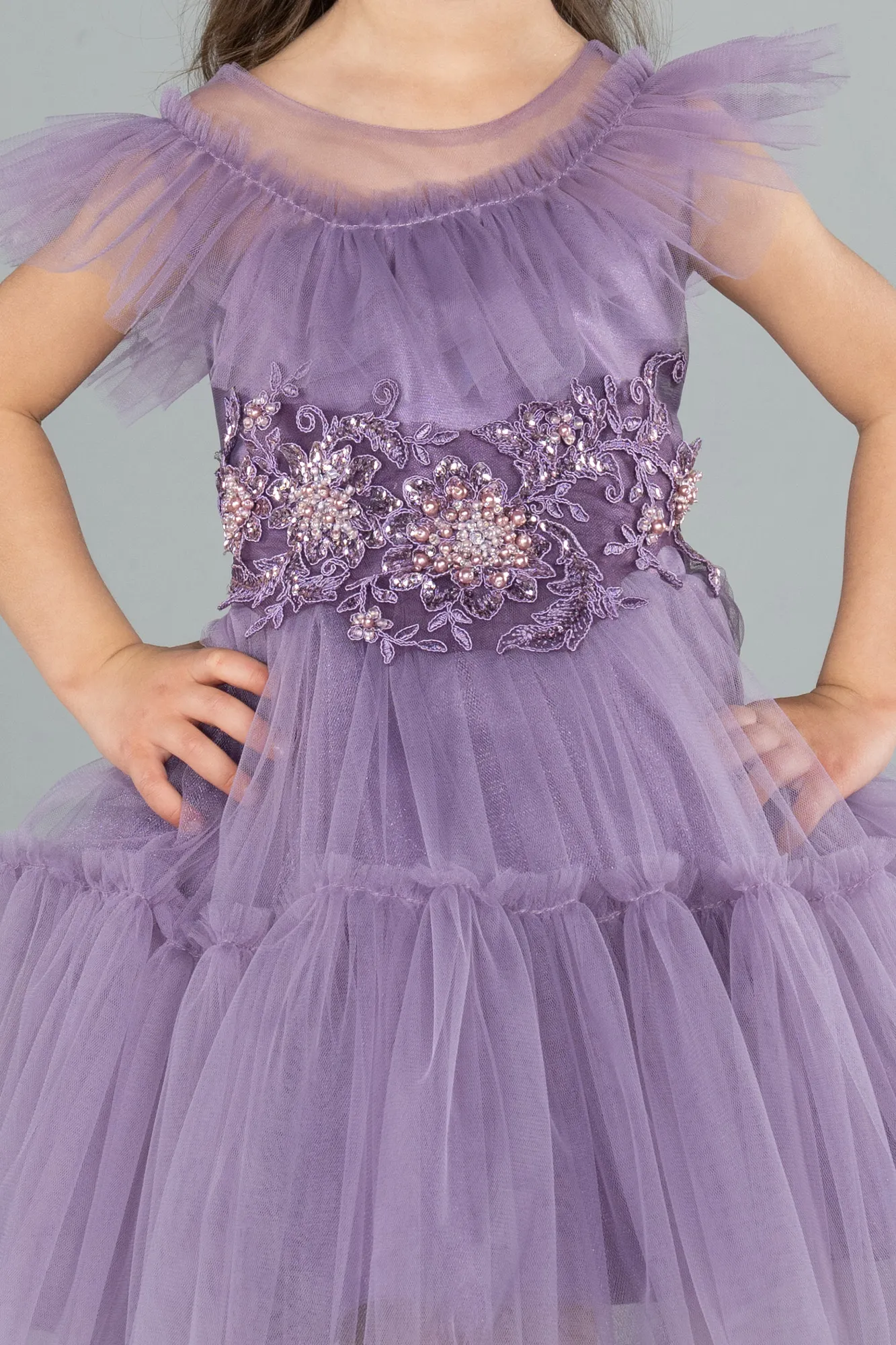 Lavender-Short Girl Dress ABK2067