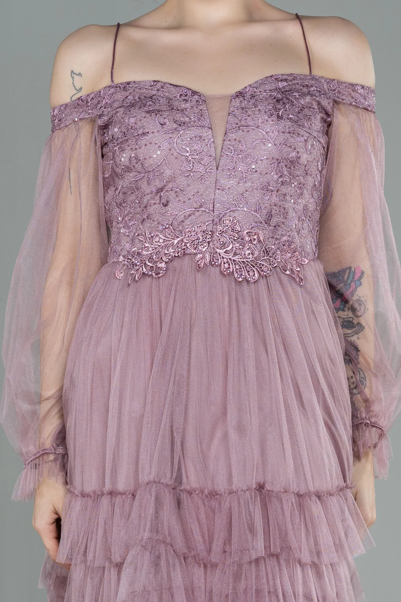 Lavender-Short Invitation Dress ABK992