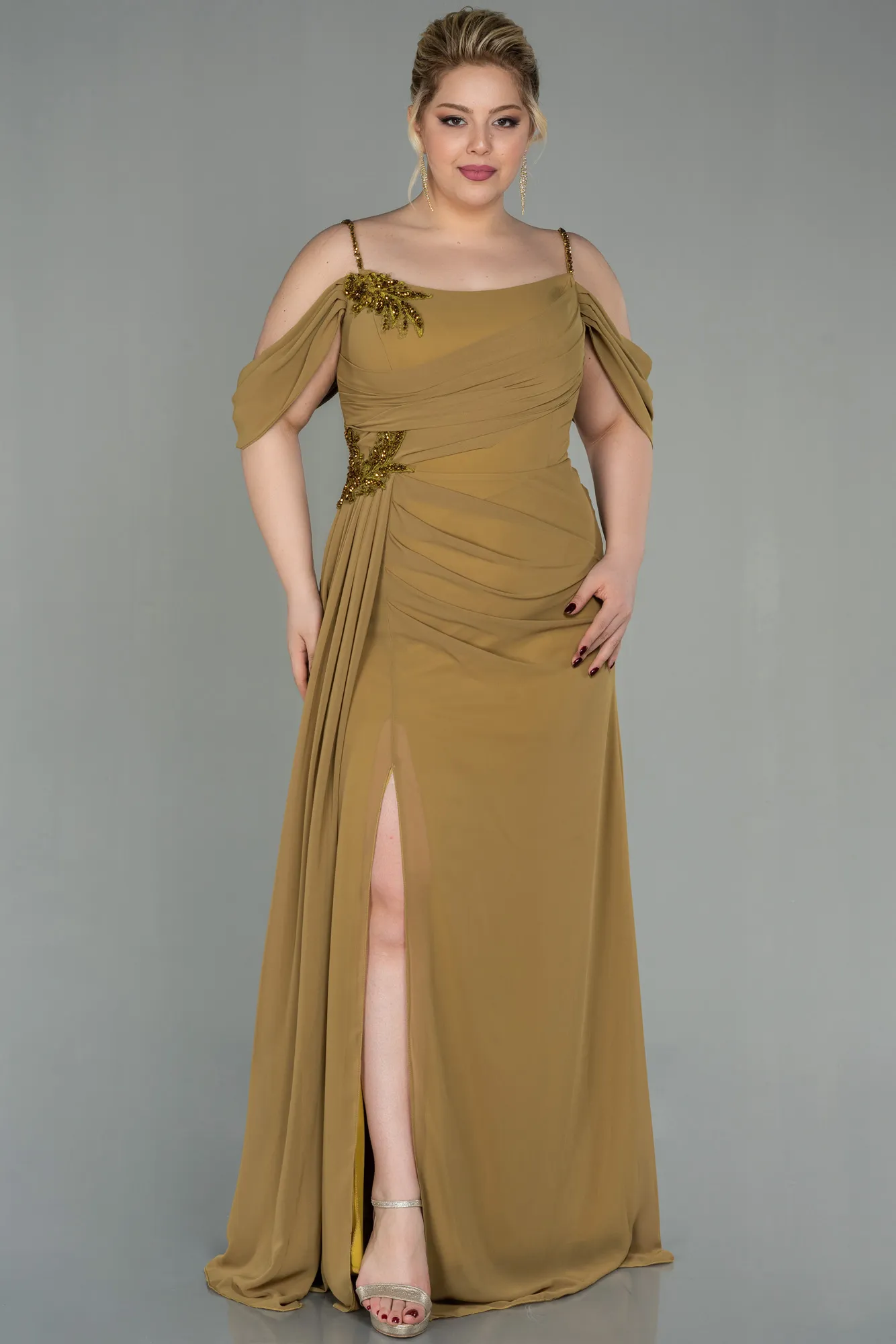 Lemon Mold-Long Chiffon Plus Size Evening Dress ABU2929