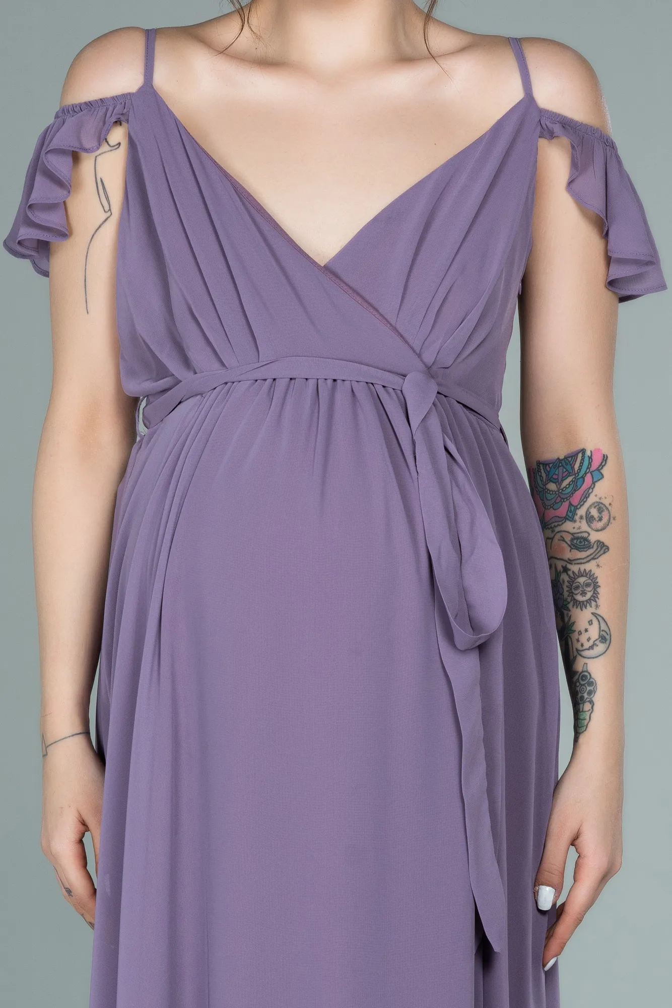 Light Lavender-Long Pregnancy Evening Dress ABU756