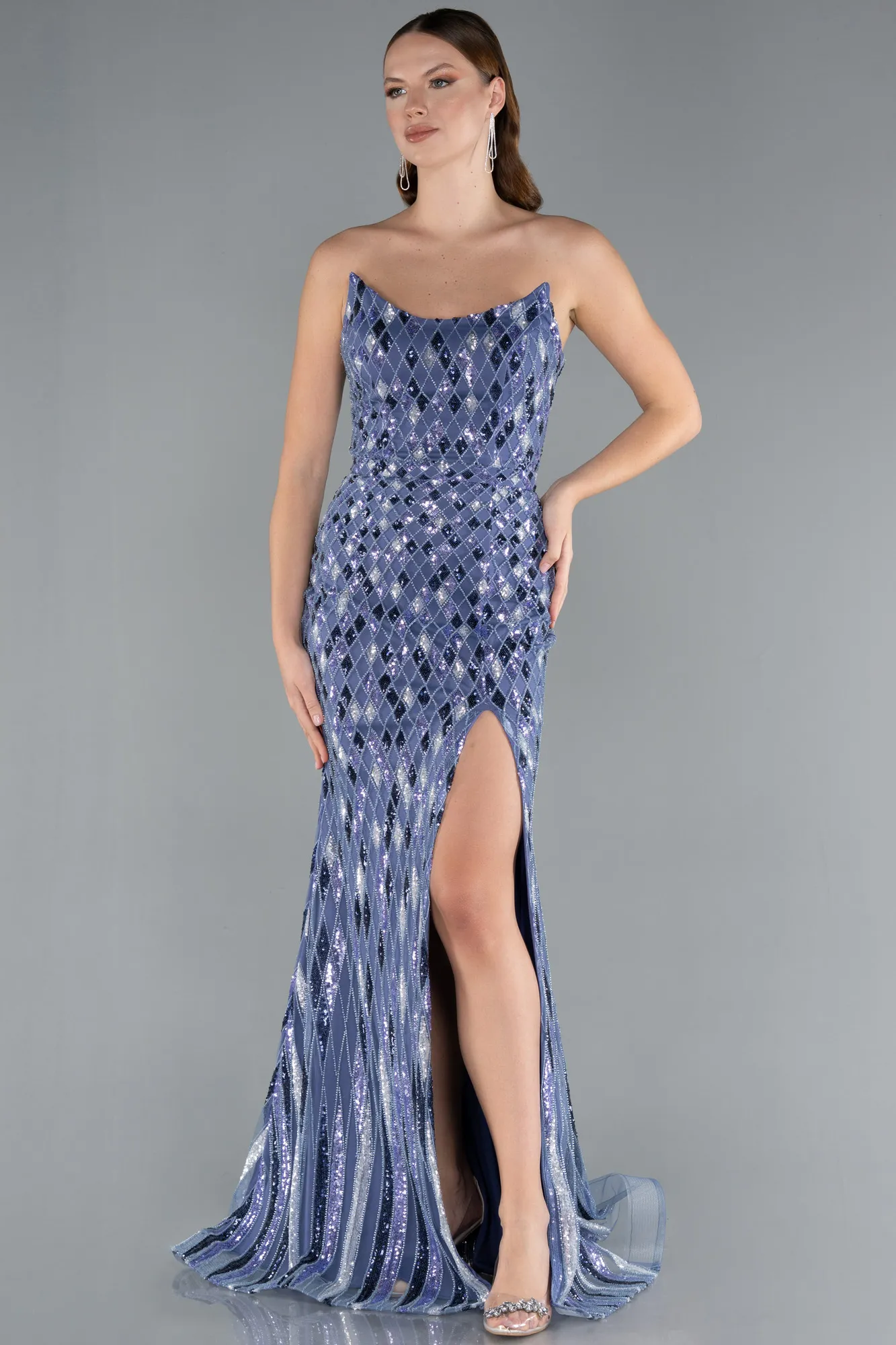 Lila-Long Mermaid Prom Dress ABU4898