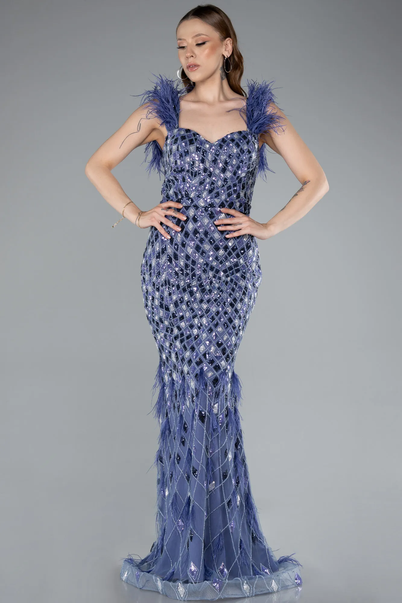 Lila-Long Mermaid Prom Dress ABU4955