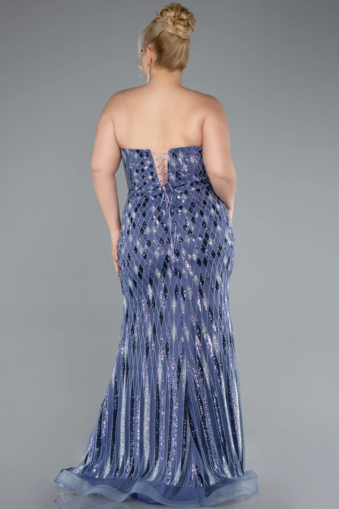 Lila-Long Plus Size Evening Dress ABU4899