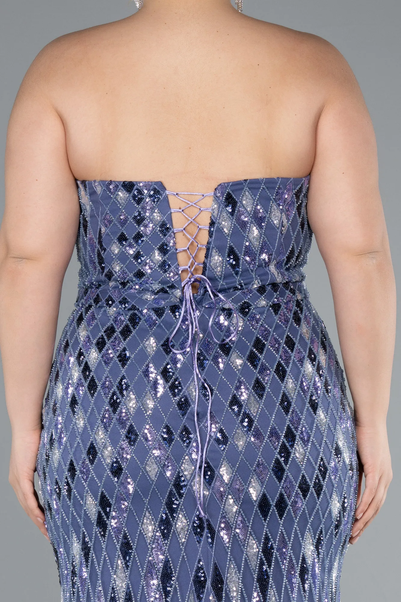 Lila-Long Plus Size Evening Dress ABU4899