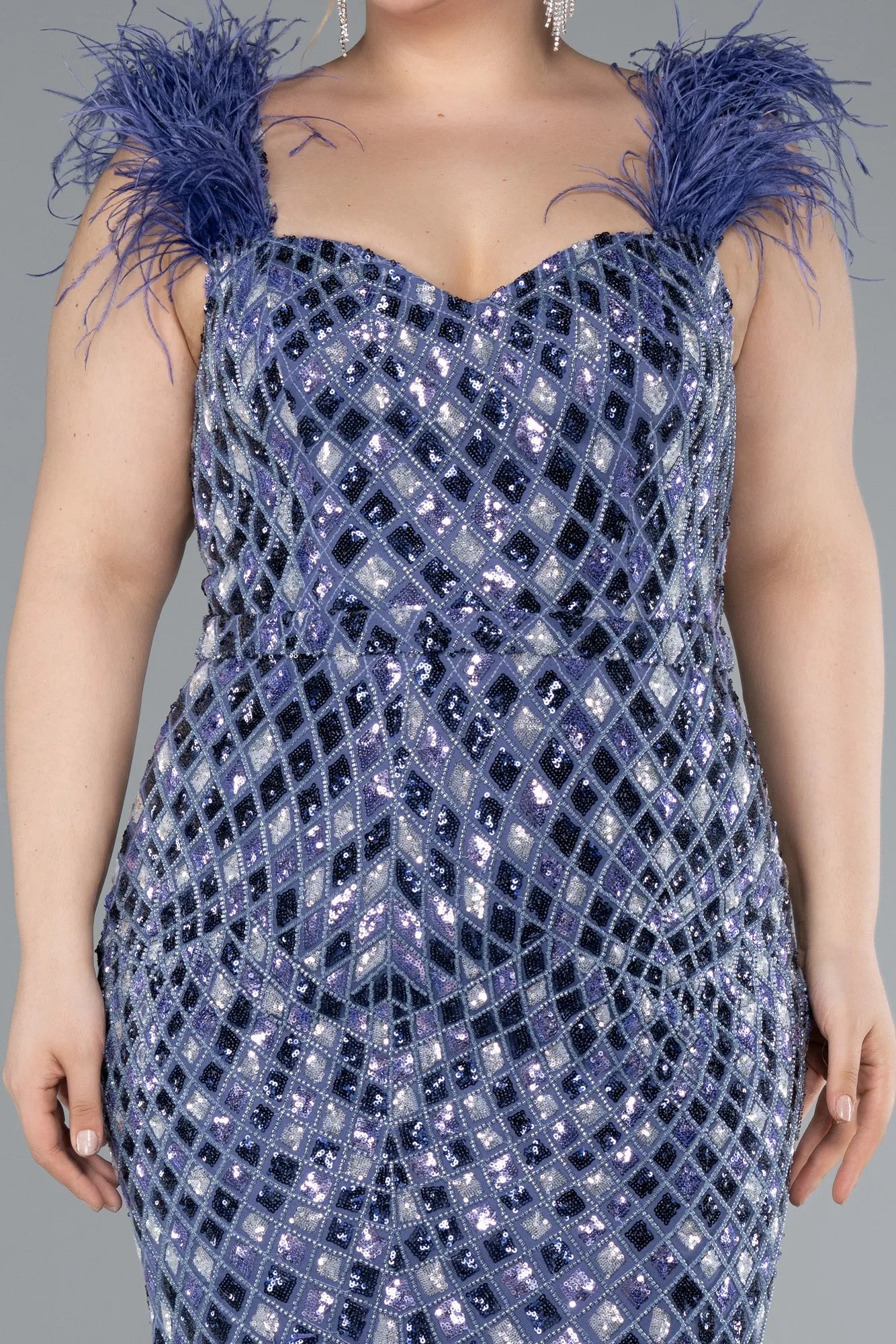 Lila-Long Plus Size Evening Dress ABU4956