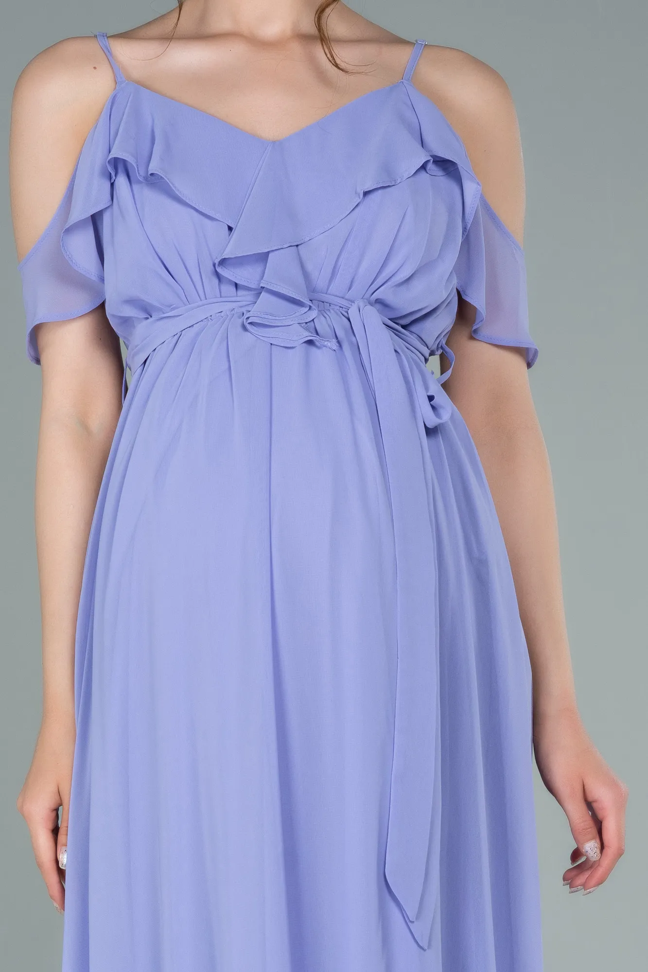 Lila-Long Pregnancy Evening Dress ABU744