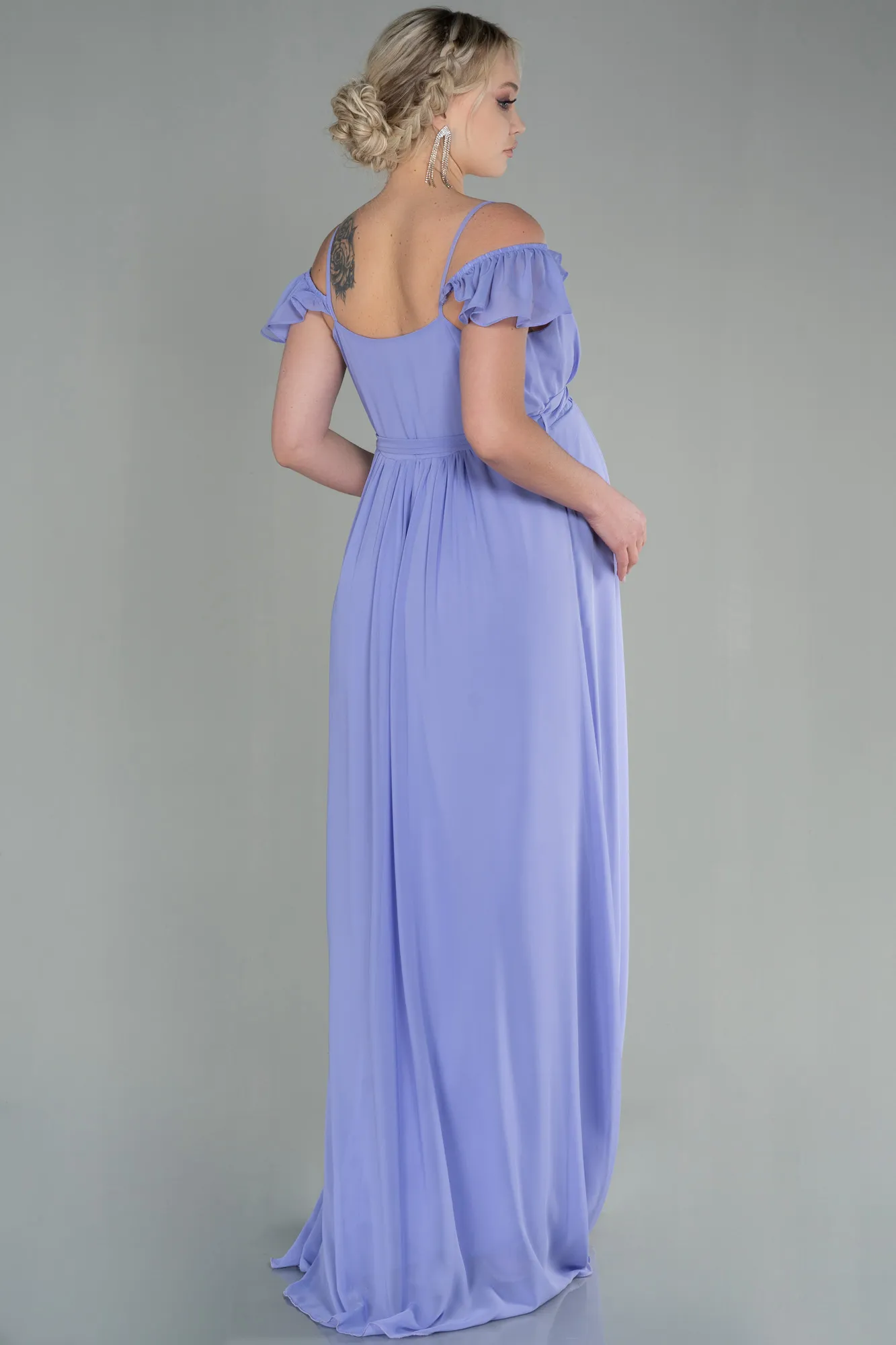 Lila-Long Pregnancy Evening Dress ABU756