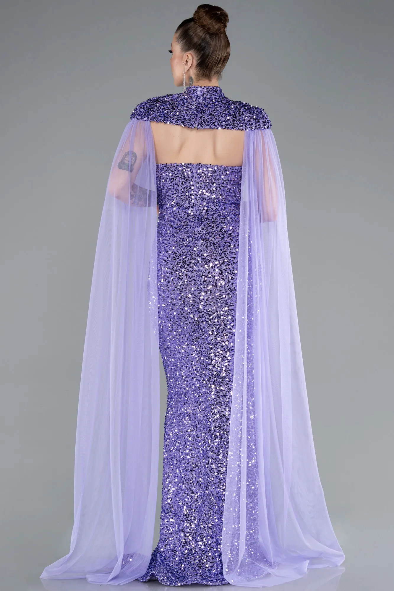 Lila-Long Scaly Evening Dress ABU4910