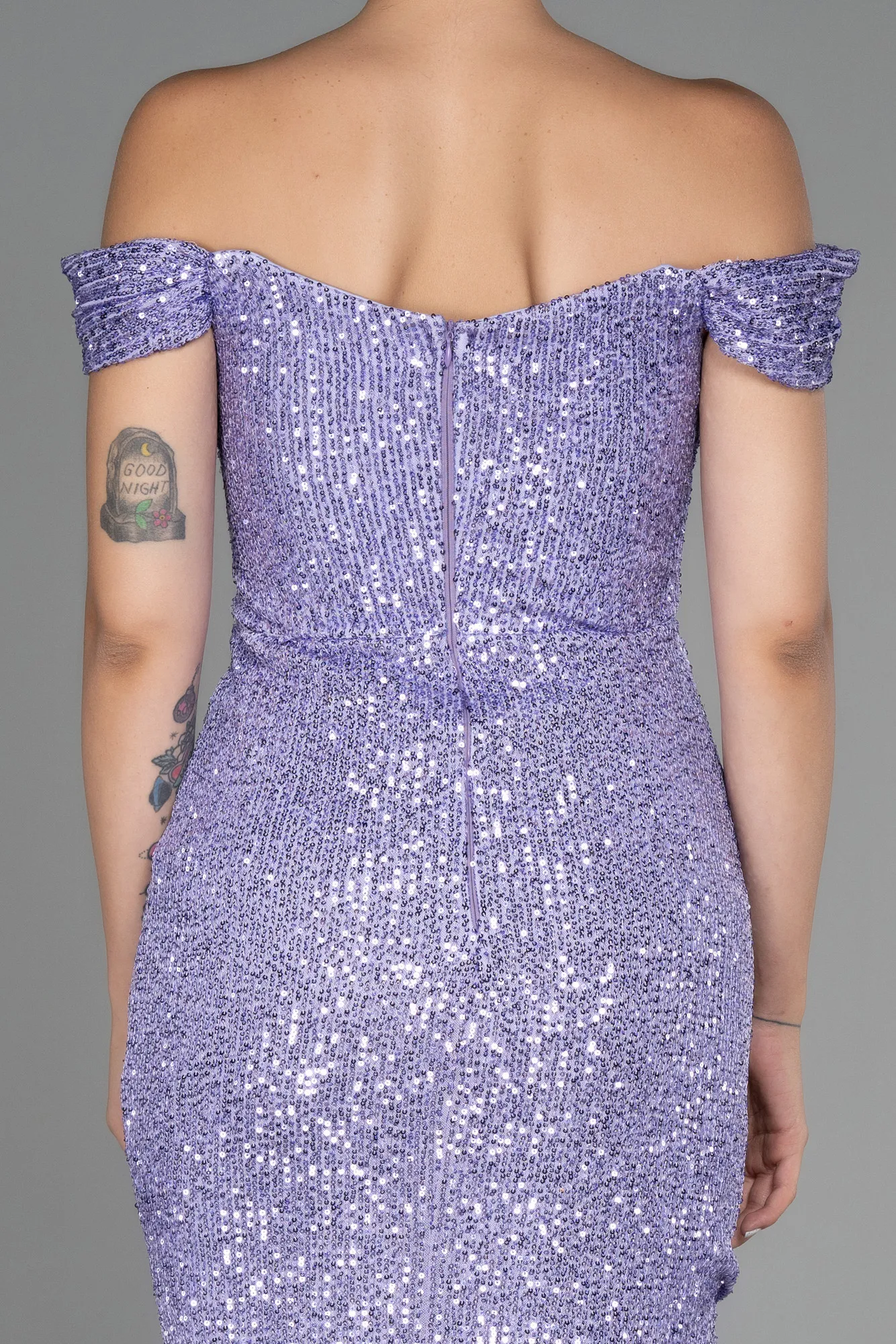 Lila-Long Scaly Plus Size Evening Dress ABU3203