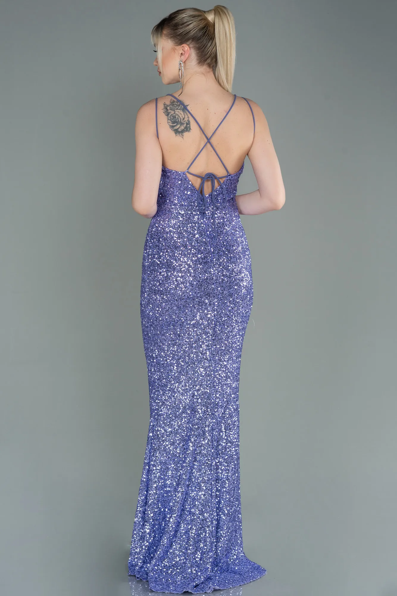 Lila-Long Scaly Prom Gown ABU3118