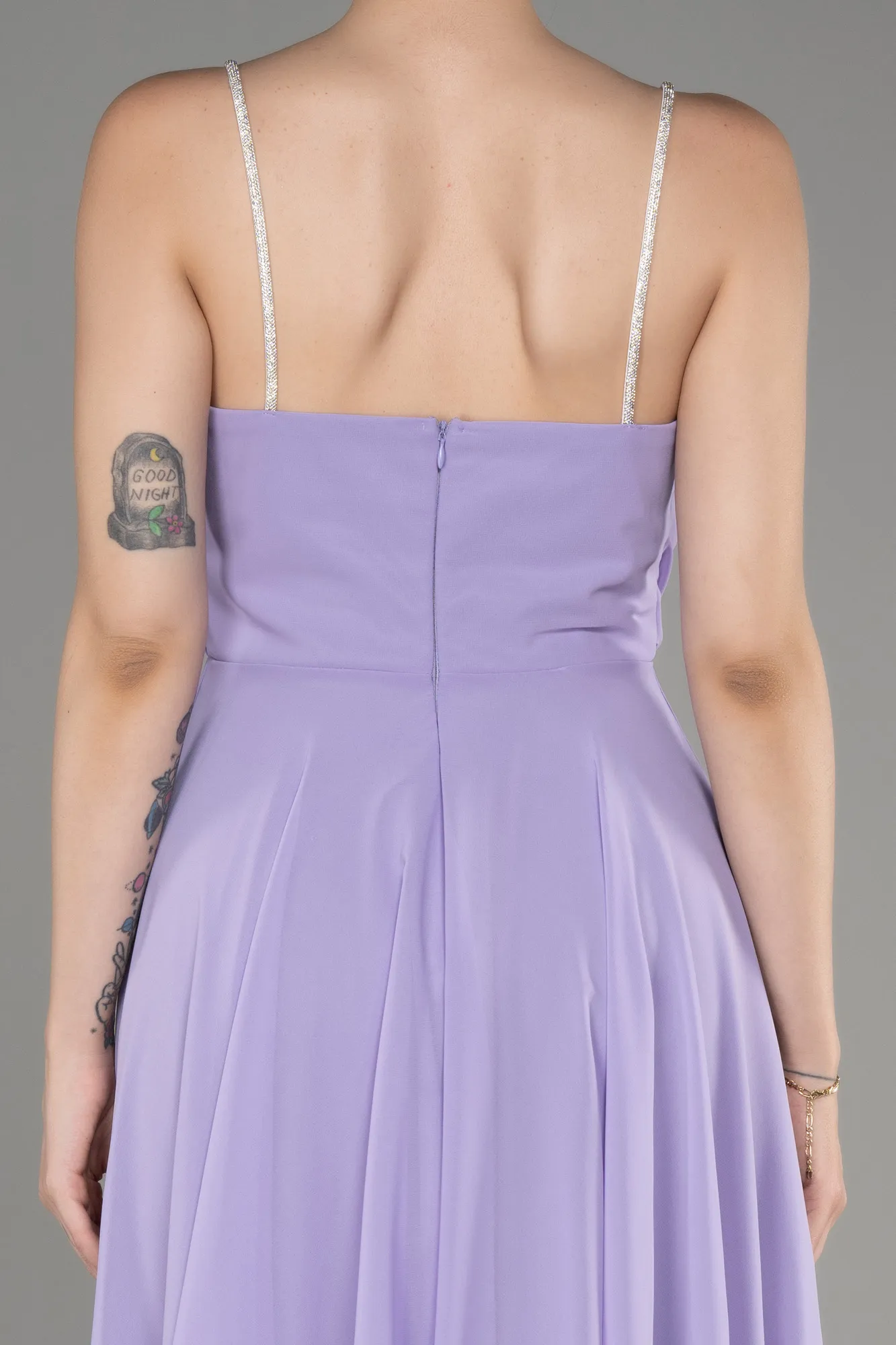 Lila-Midi Chiffon Evening Dress ABK1986