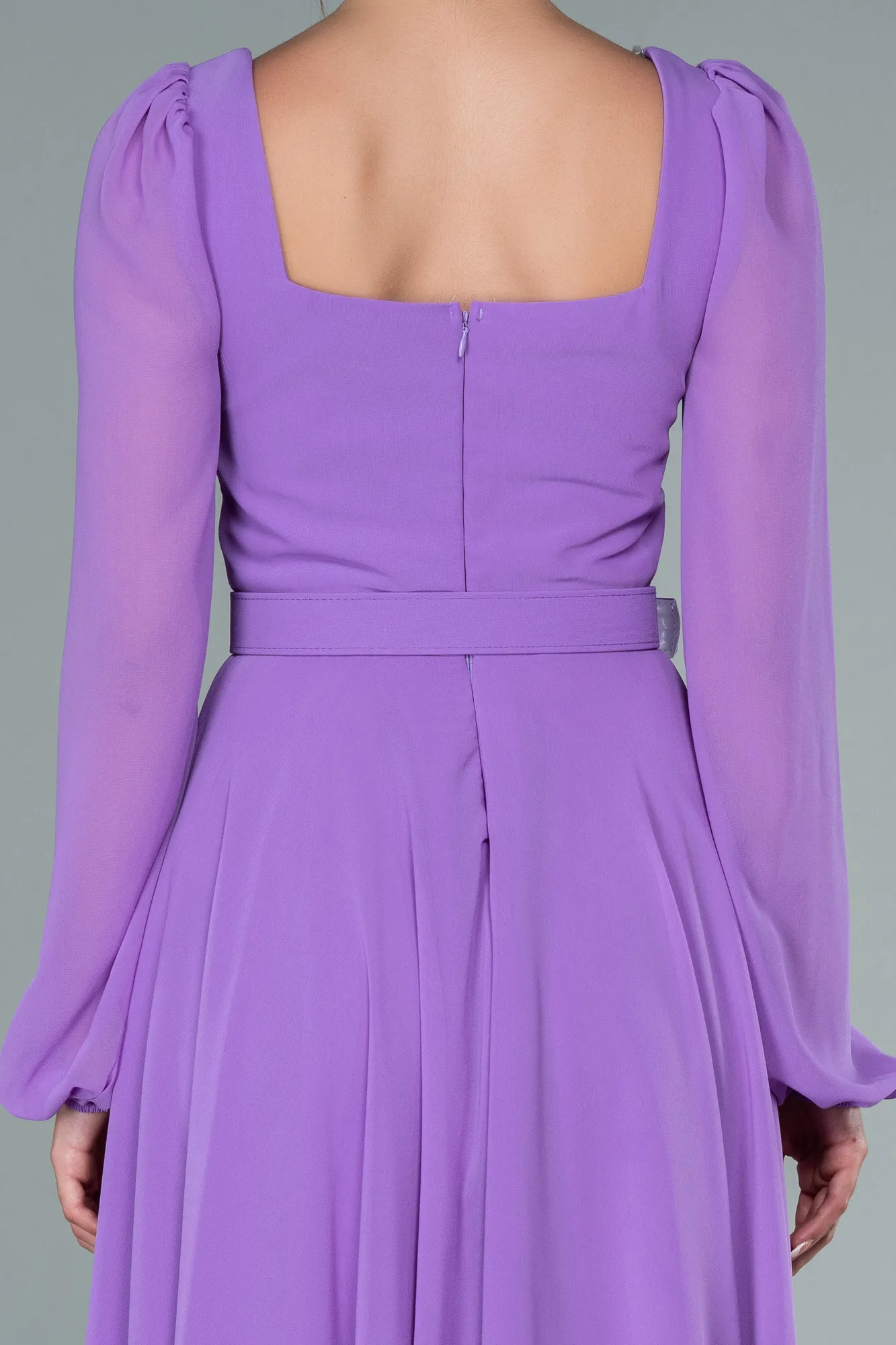 Lila-Midi Chiffon Invitation Dress ABK1441