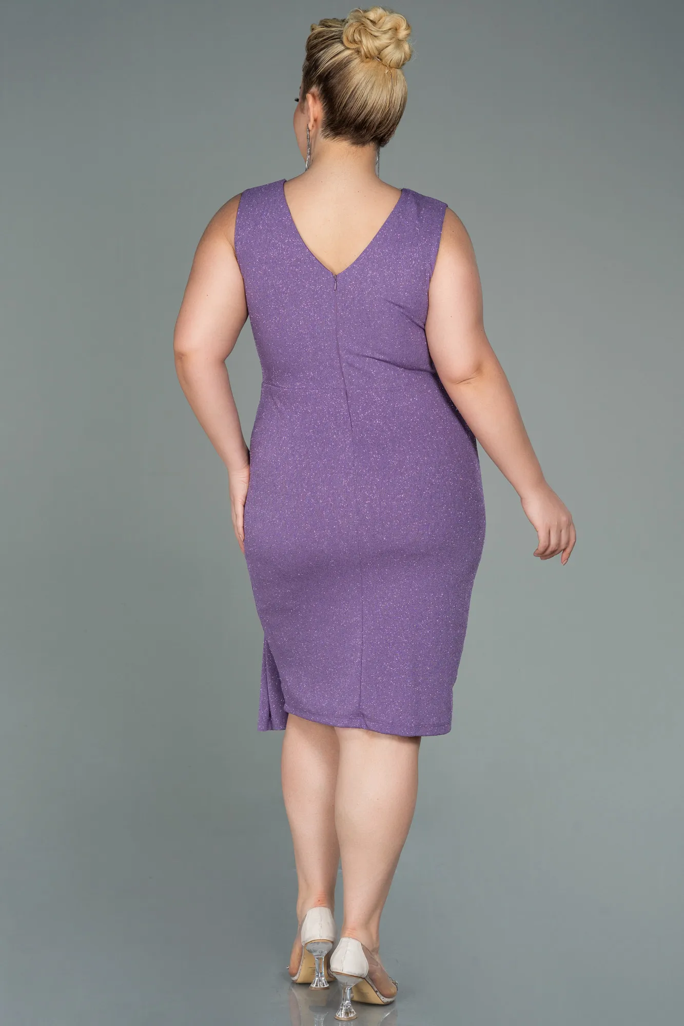 Lila-Midi Oversized Evening Dress ABK1752