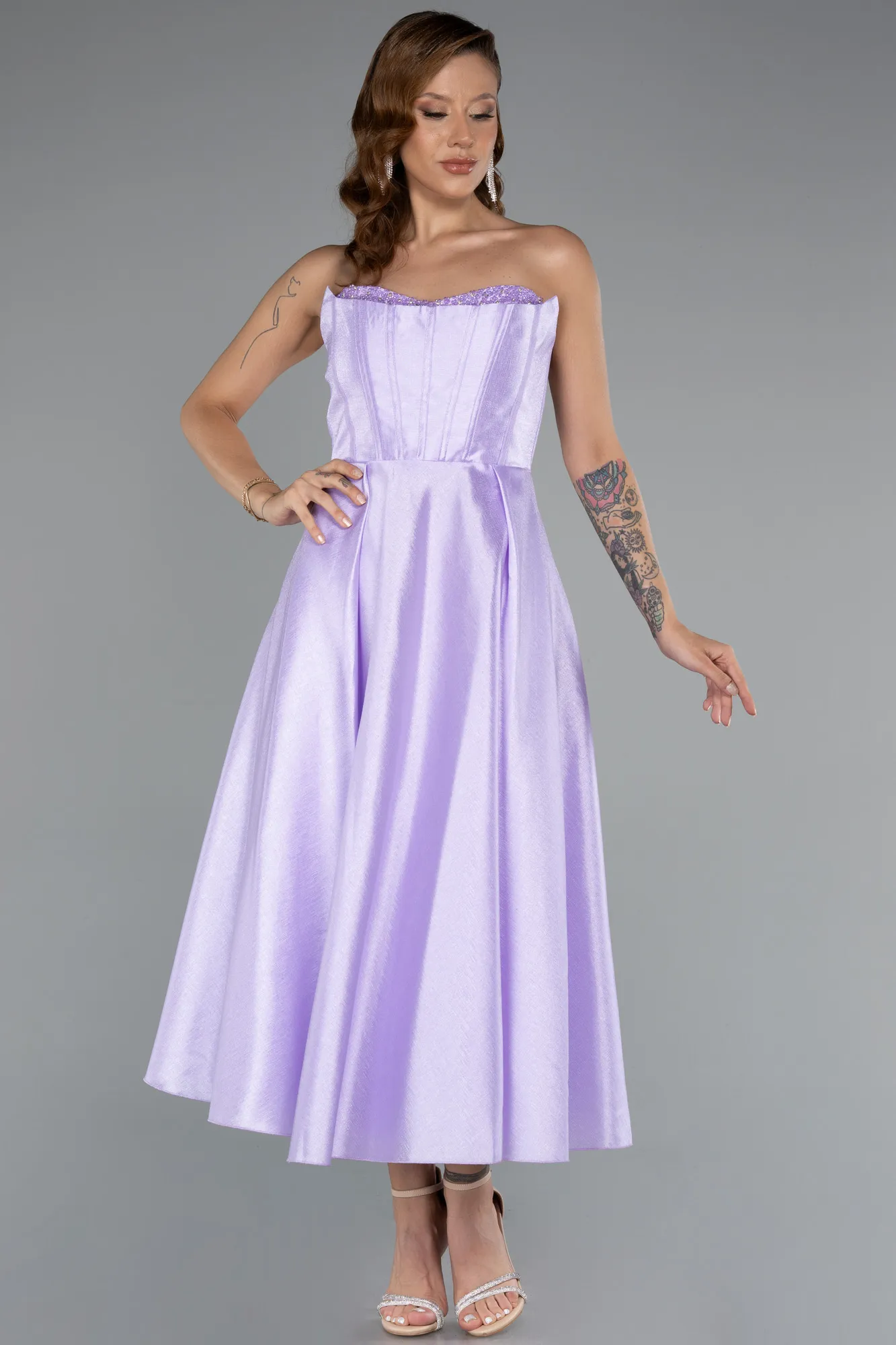 Lila-Midi Party Dress ABK2405