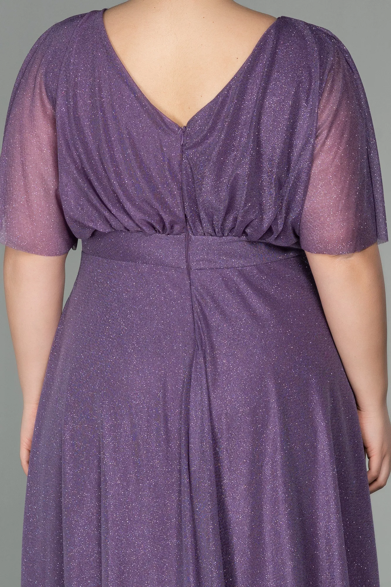 Lila-Midi Plus Size Evening Dress ABK1253