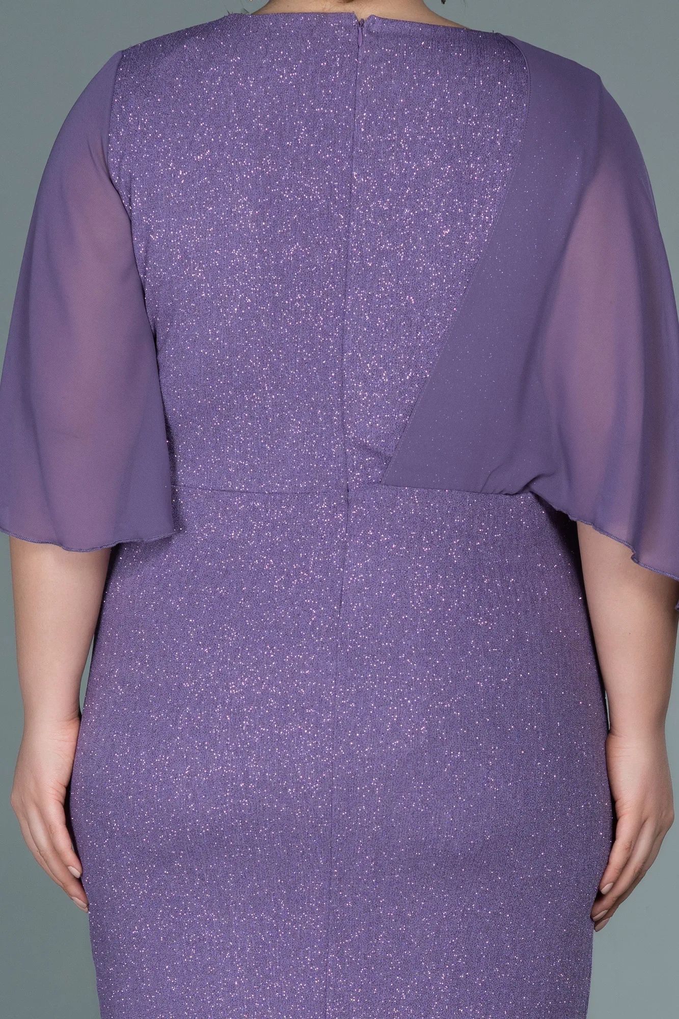 Lila-Midi Plus Size Evening Dress ABK1567