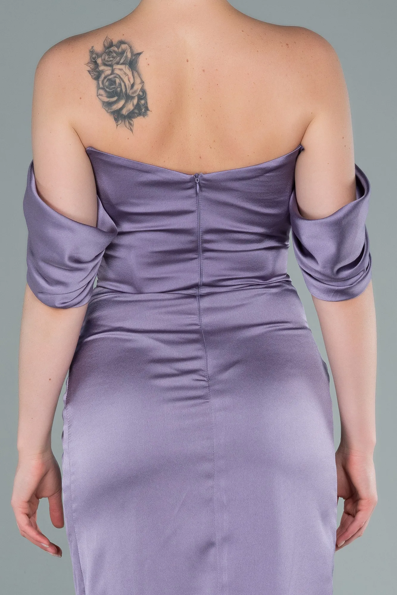 Lila-Midi Satin Invitation Dress ABK1404