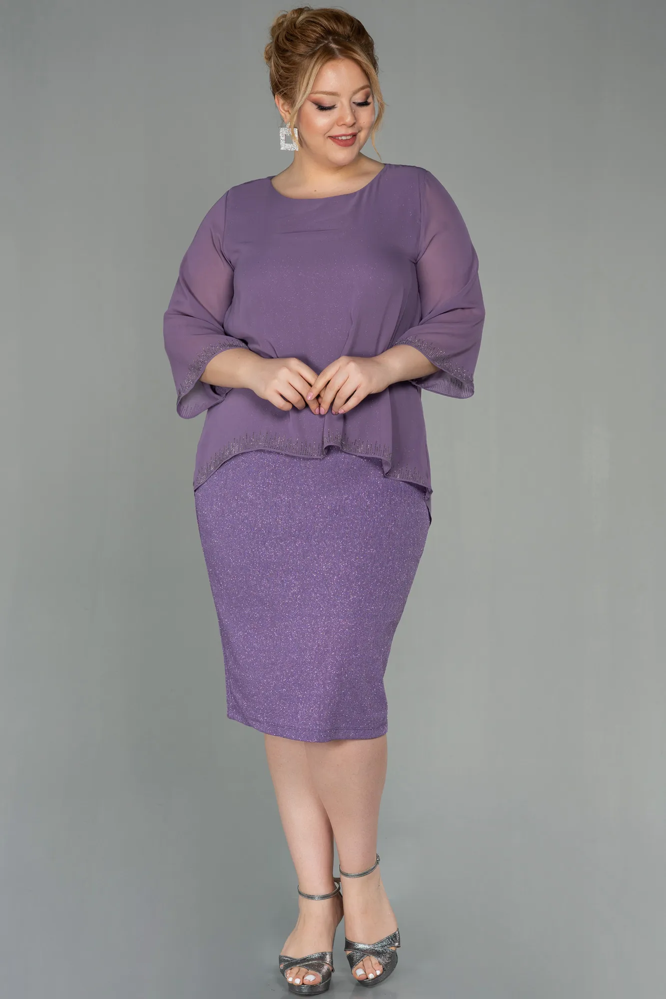 Lila-Short Plus Size Evening Dress ABK1593