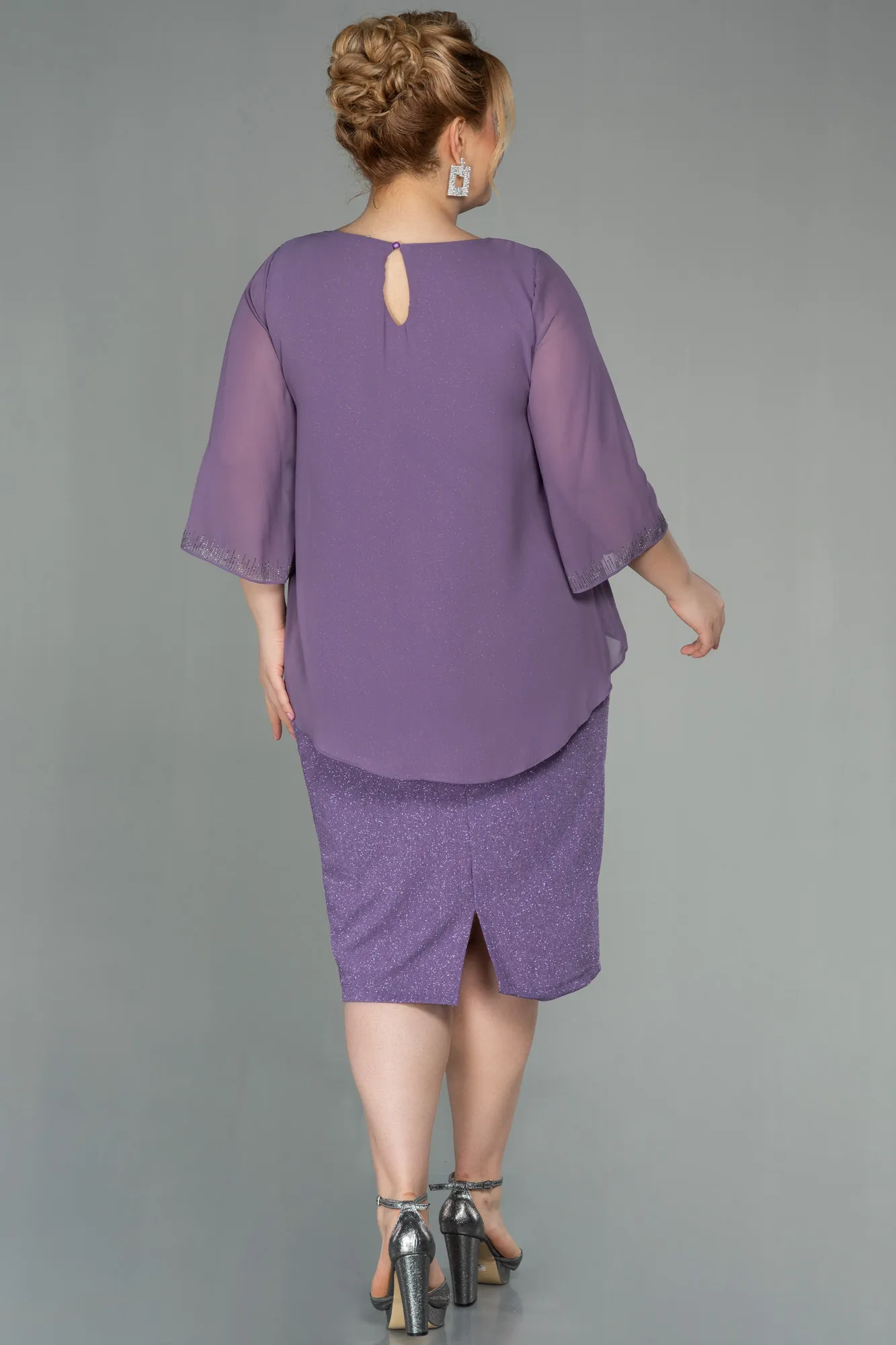 Lila-Short Plus Size Evening Dress ABK1593