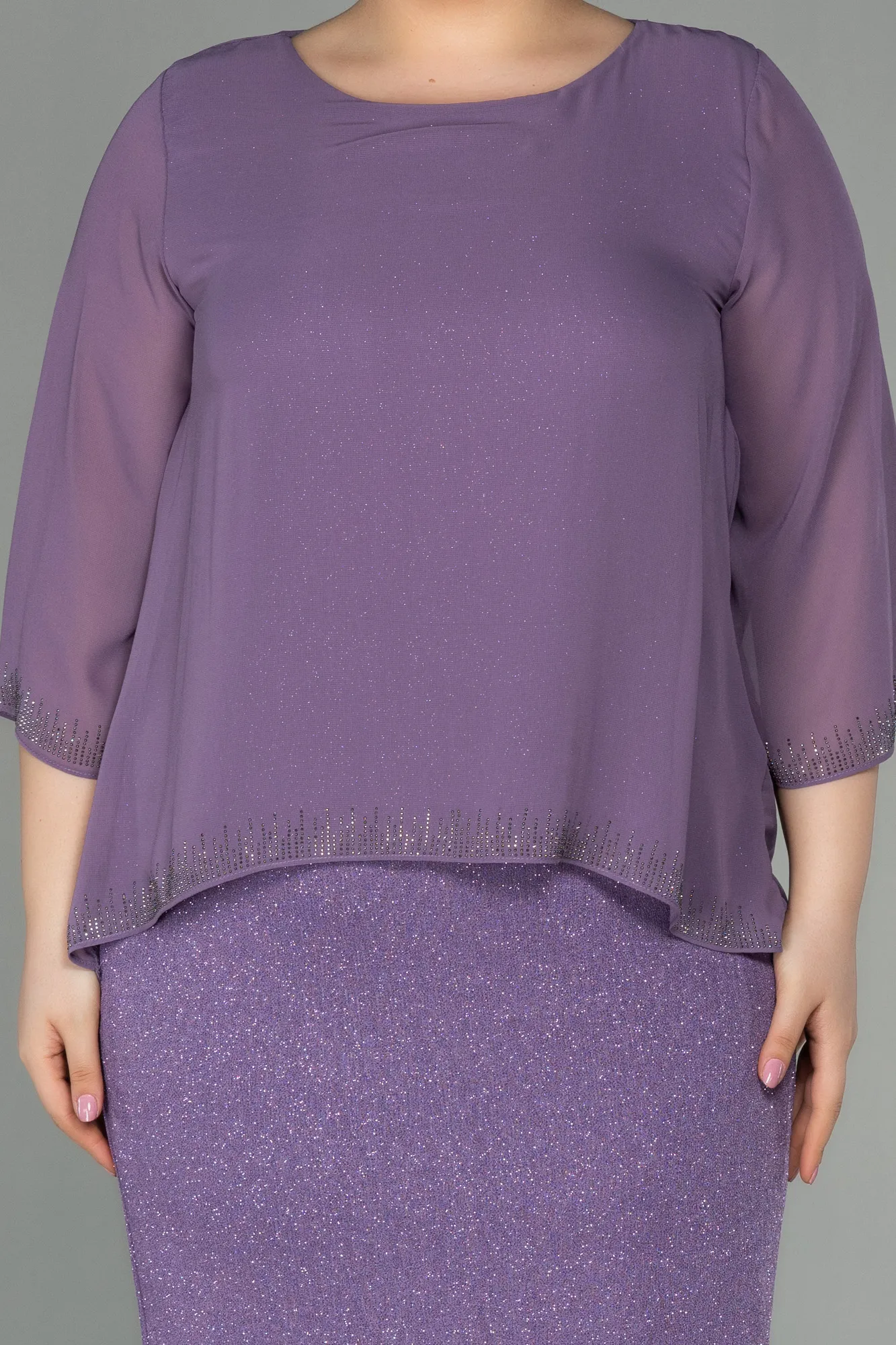 Lila-Short Plus Size Evening Dress ABK1593