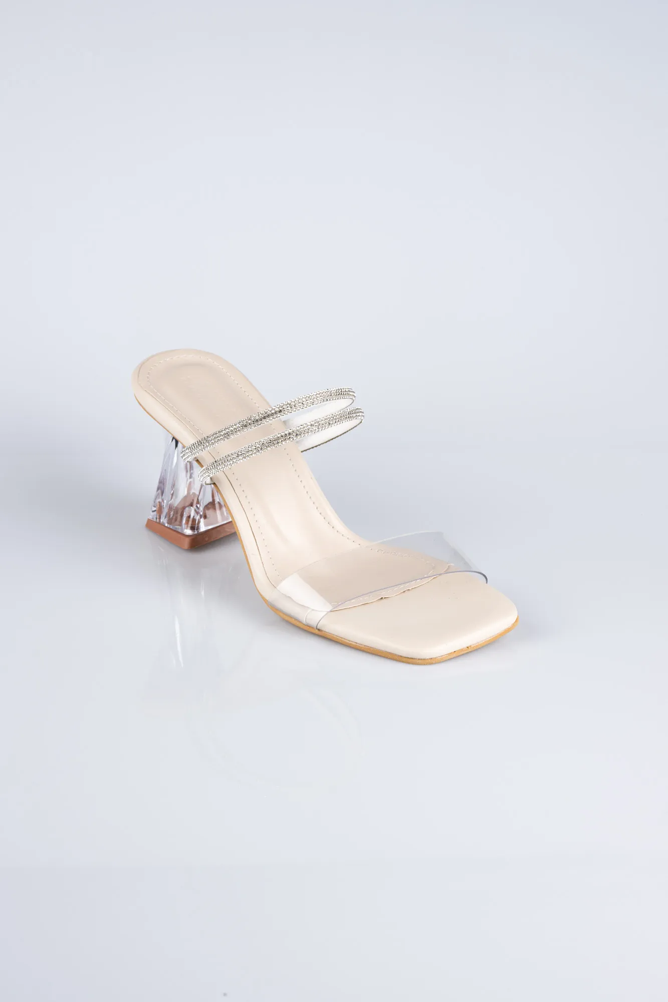 Mink-Leather Evening Heeled Slippers AB219