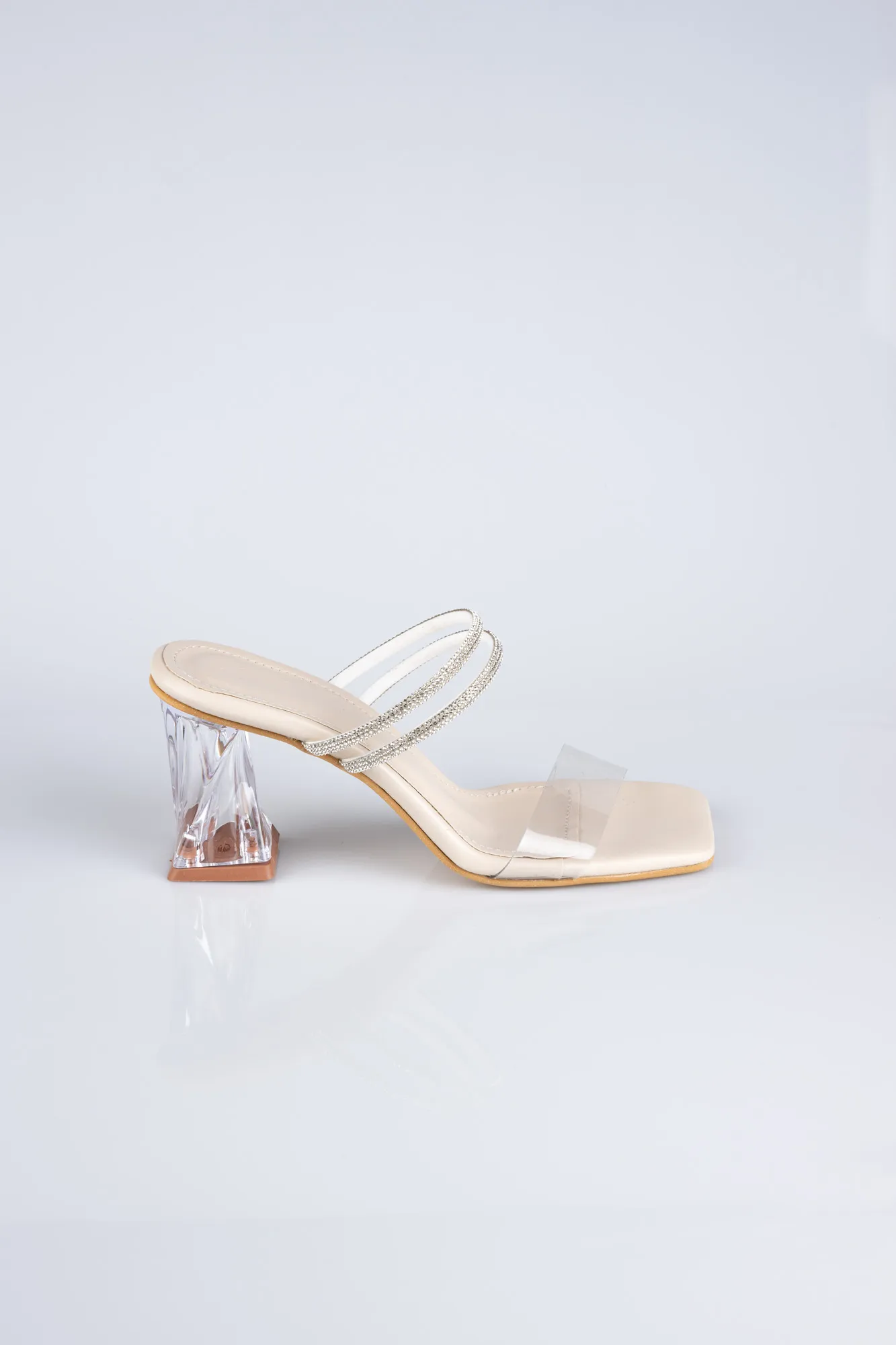 Mink-Leather Evening Heeled Slippers AB219