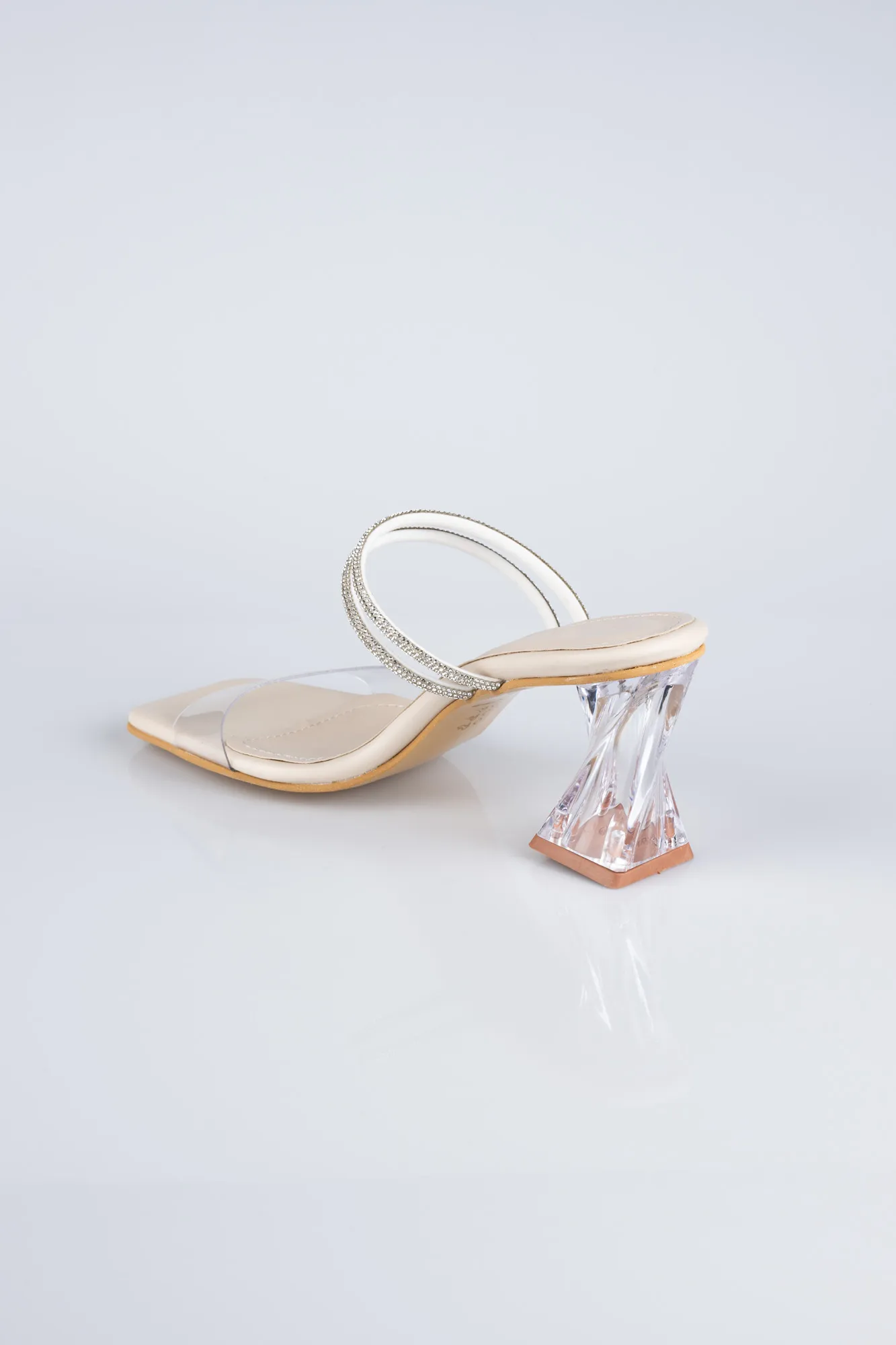 Mink-Leather Evening Heeled Slippers AB219