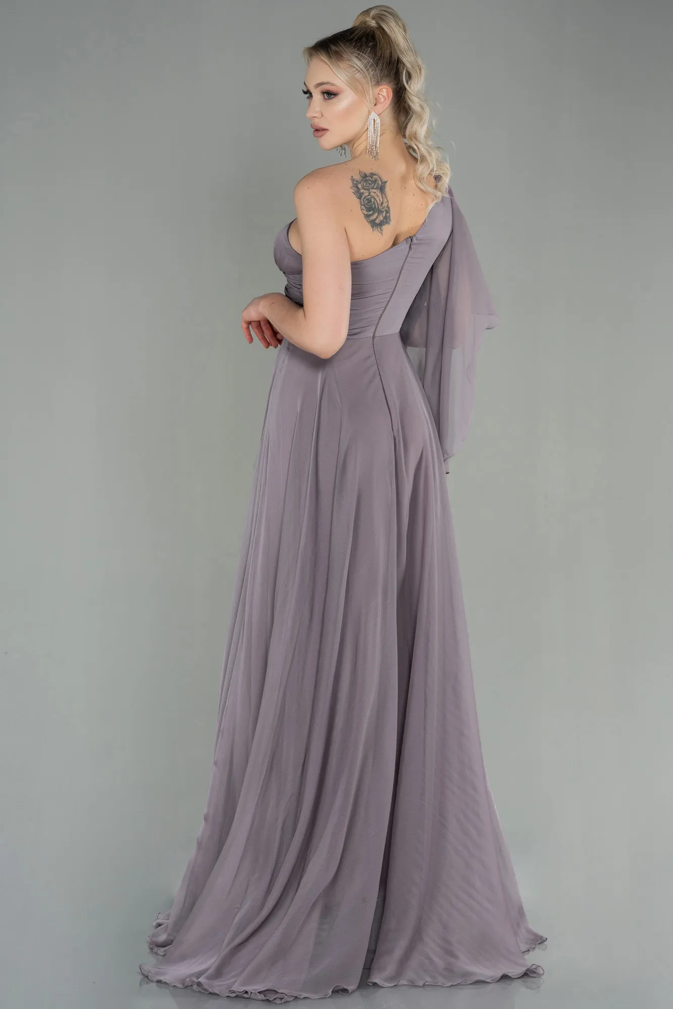 Mink-Long Chiffon Evening Dress ABU3449
