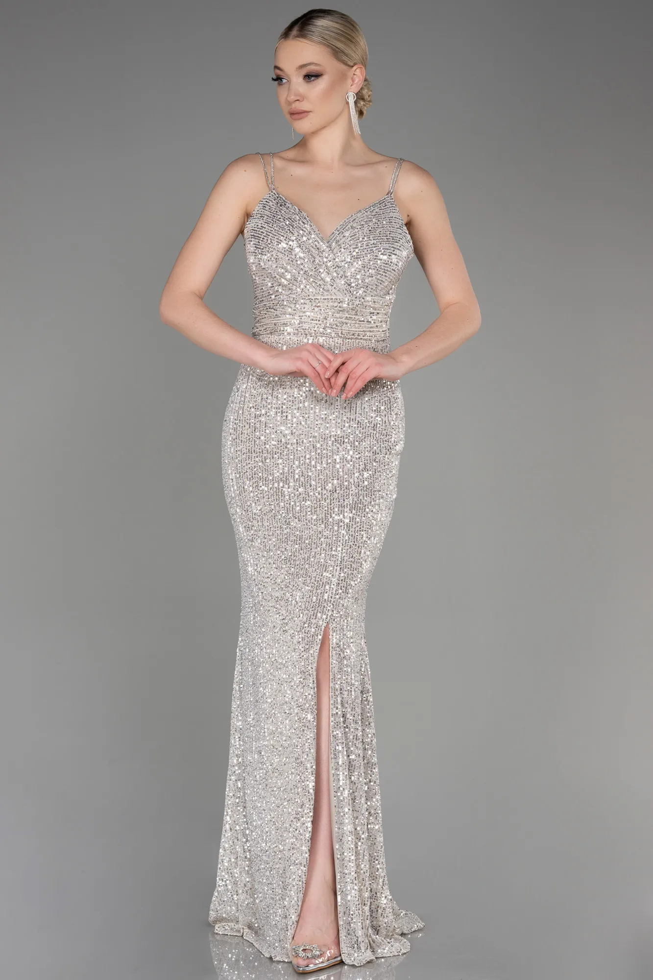 Mink-Long Mermaid Evening Gown ABU3768