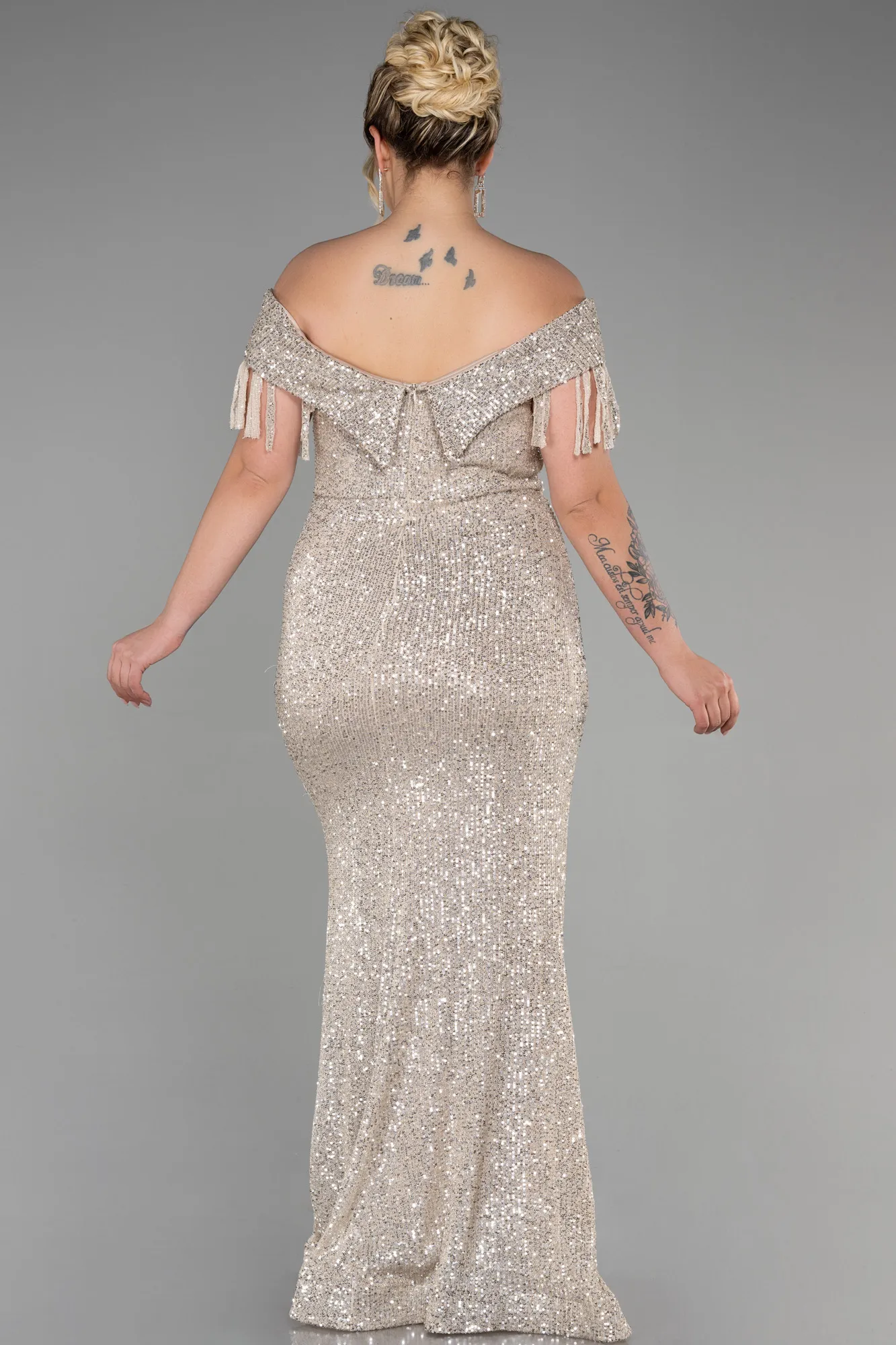 Mink-Long Oversized Evening Dress ABU1745