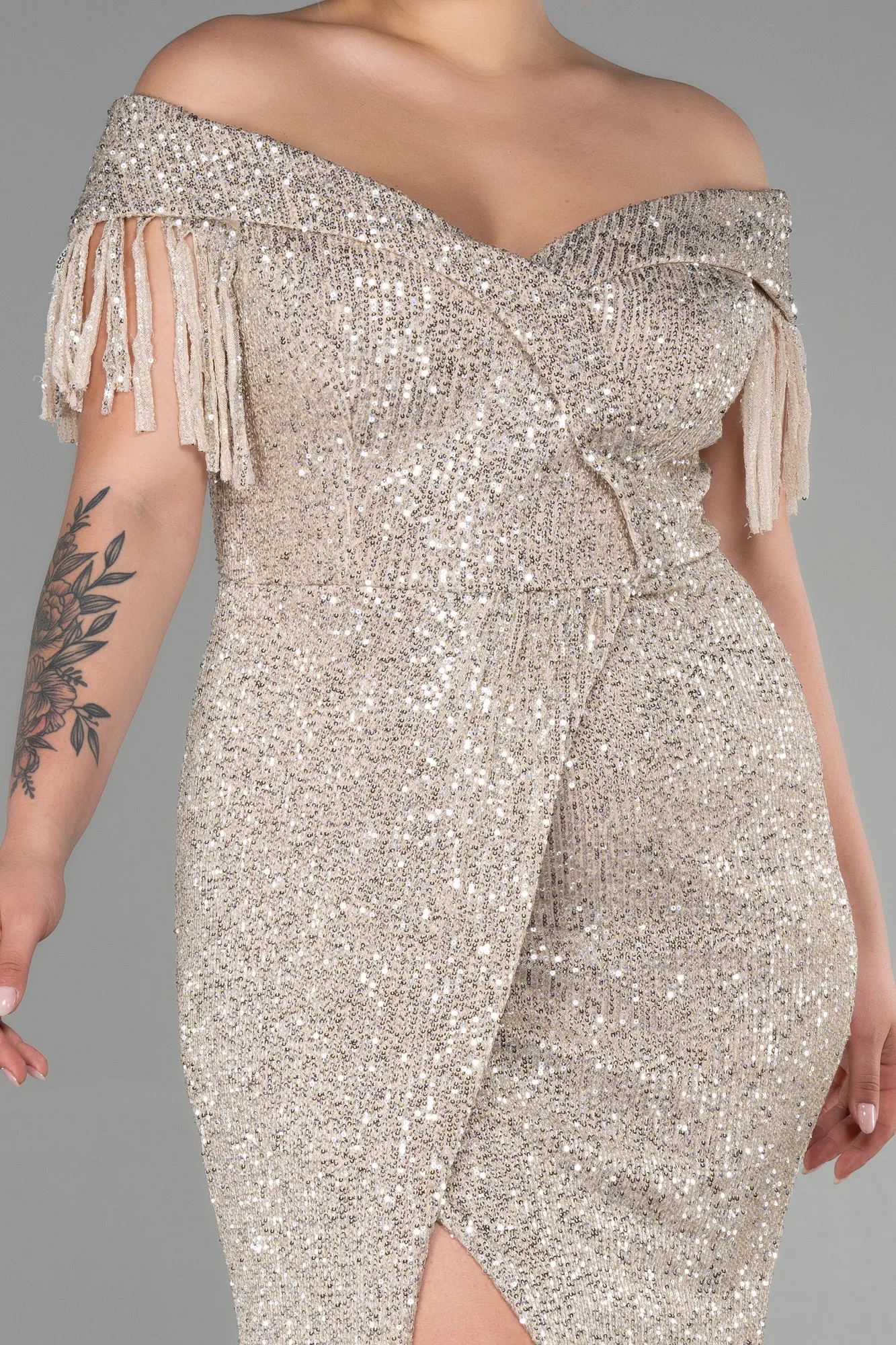 Mink-Long Oversized Evening Dress ABU1745