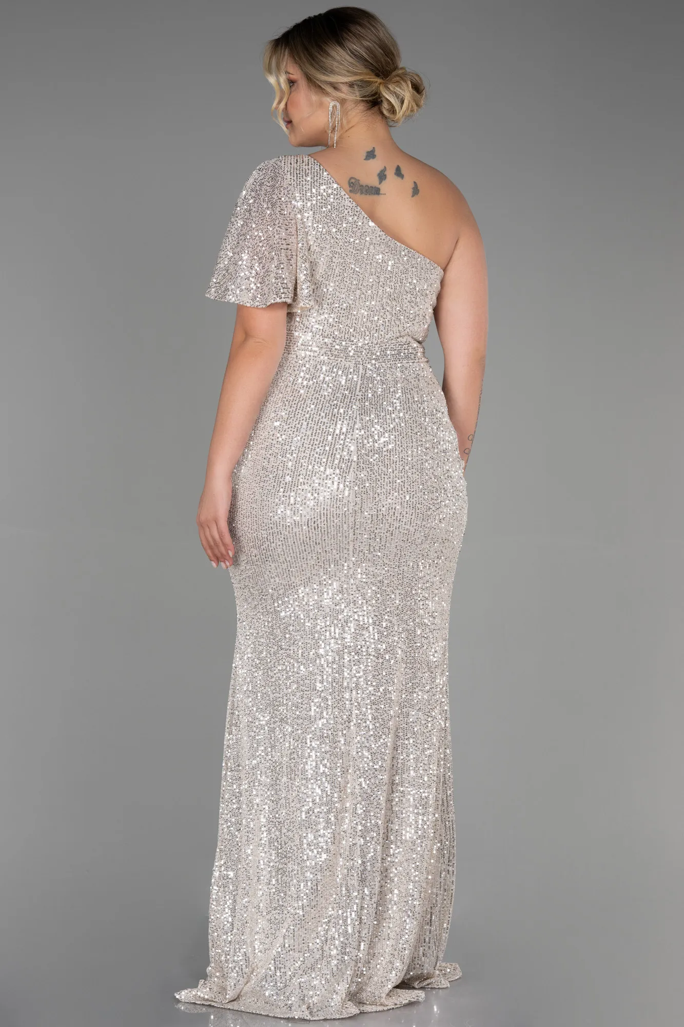 Mink-Long Oversized Evening Dress ABU1893