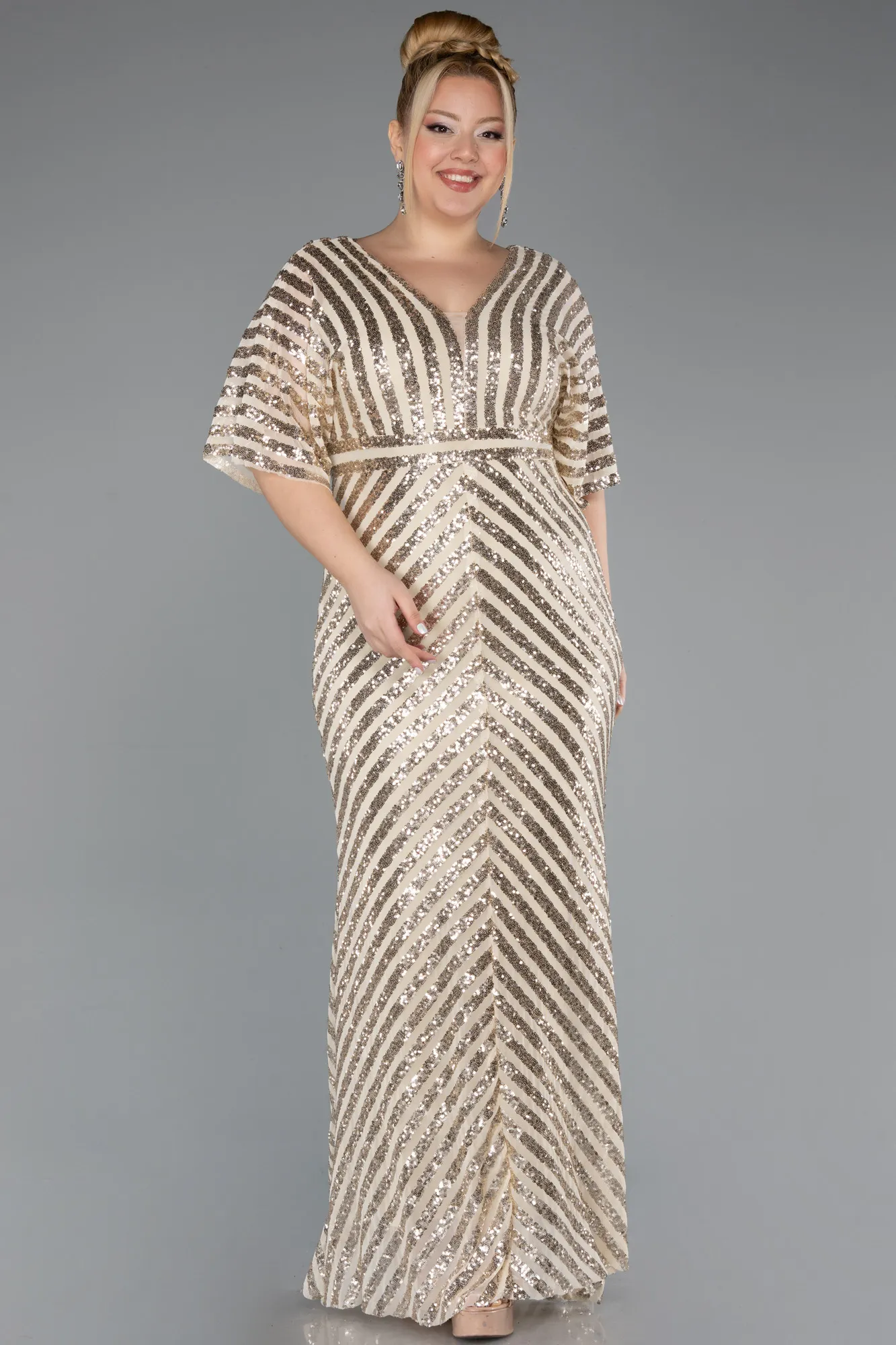 Mink-Long Plus Size Evening Dress ABU2309