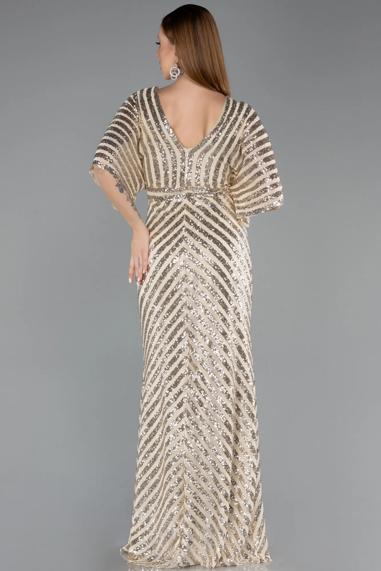 Mink-Long Plus Size Evening Dress ABU2309