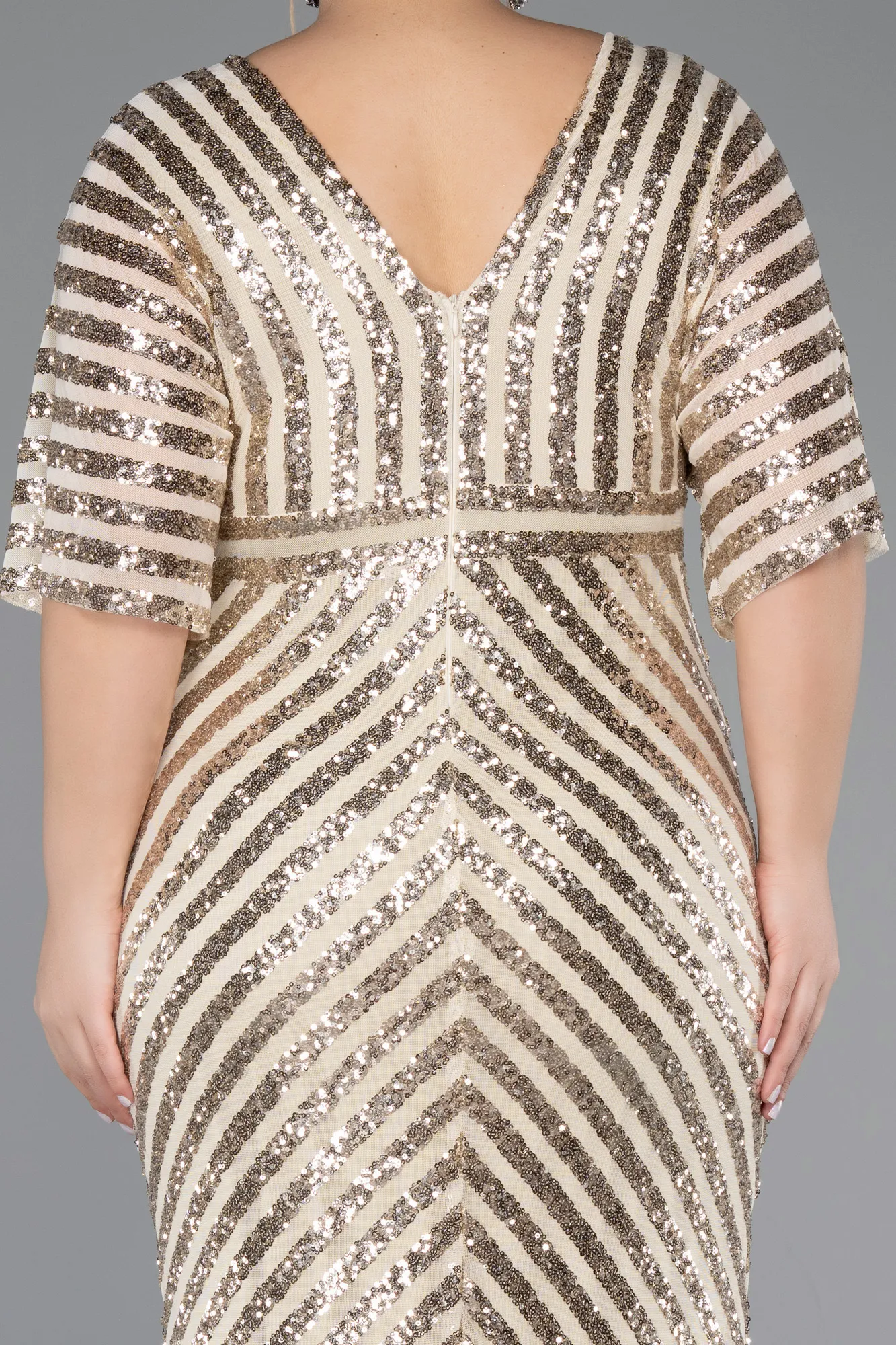 Mink-Long Plus Size Evening Dress ABU2309