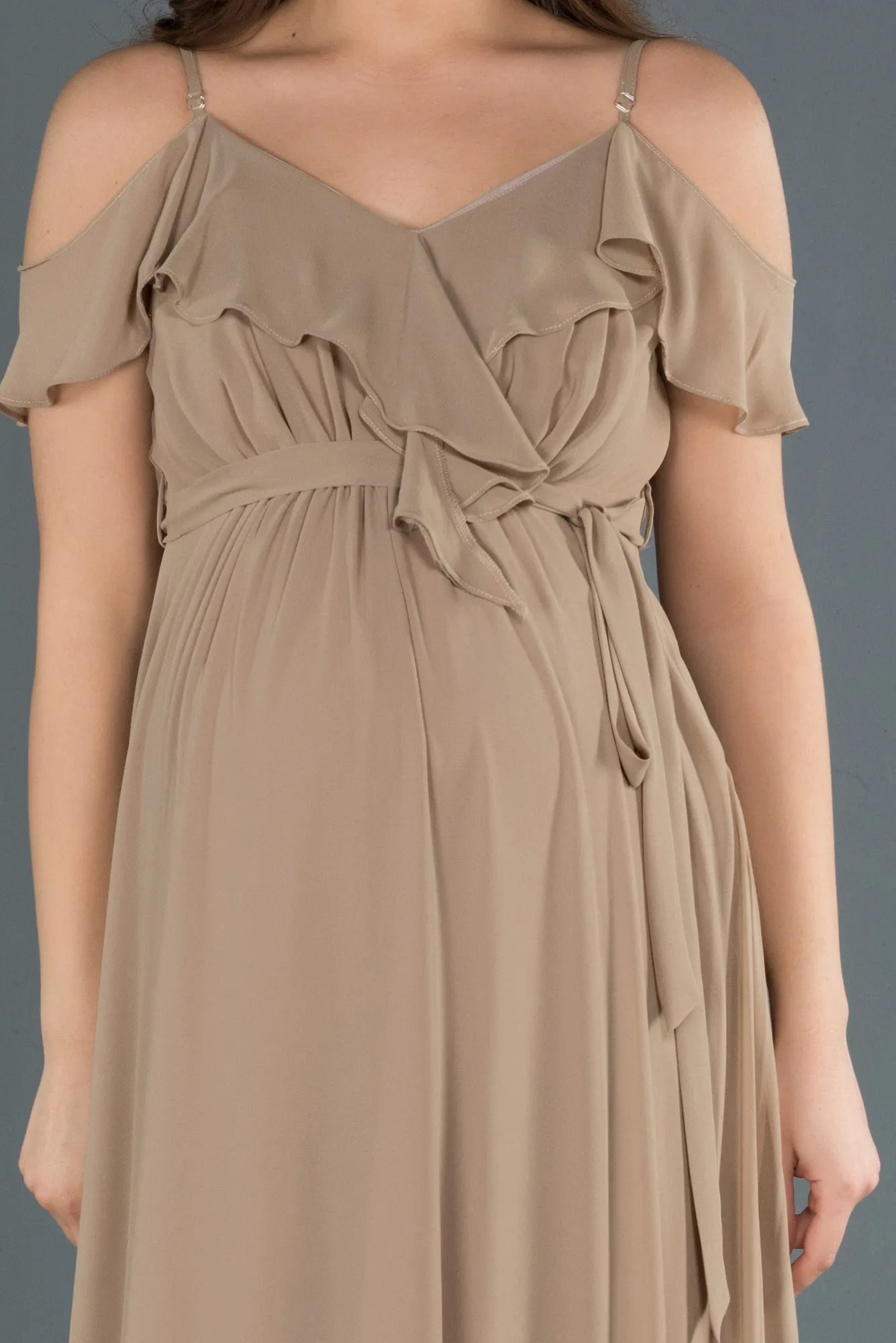 Mink-Long Pregnancy Evening Dress ABU744