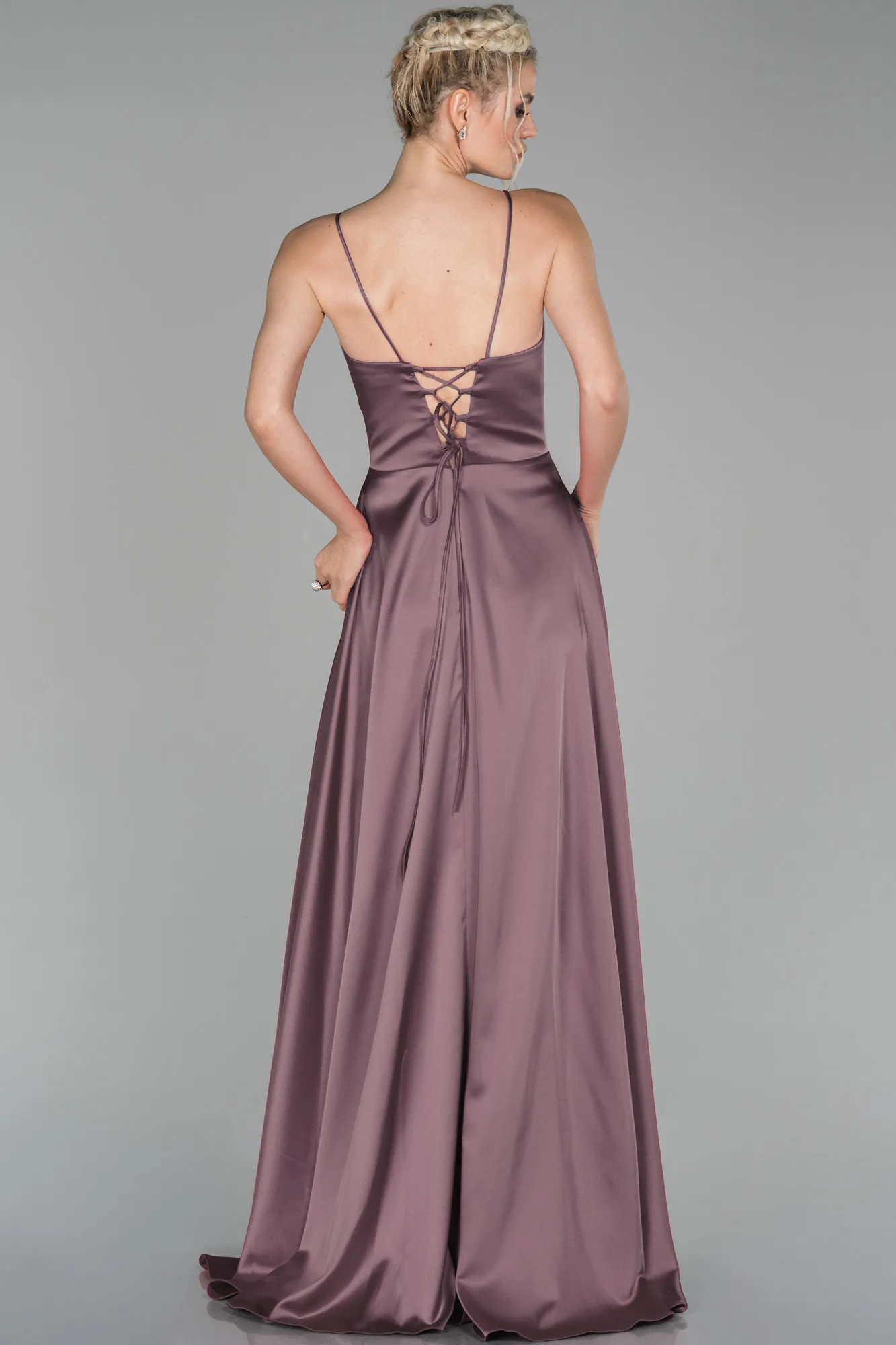 Mink-Long Satin Evening Dress ABU1458