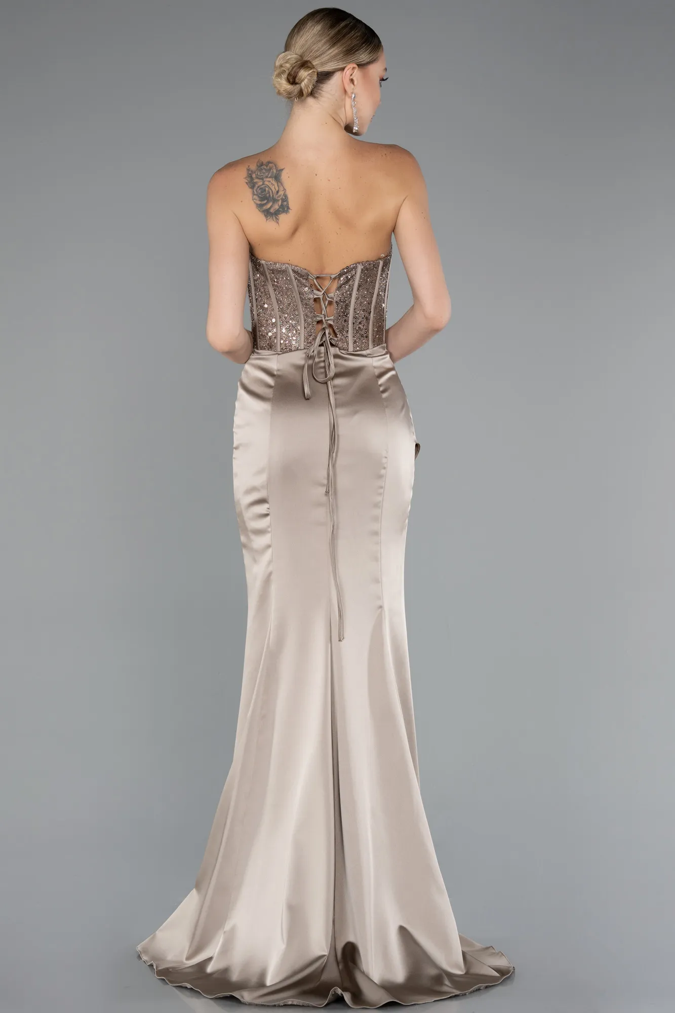 Mink-Long Satin Prom Gown ABU3883