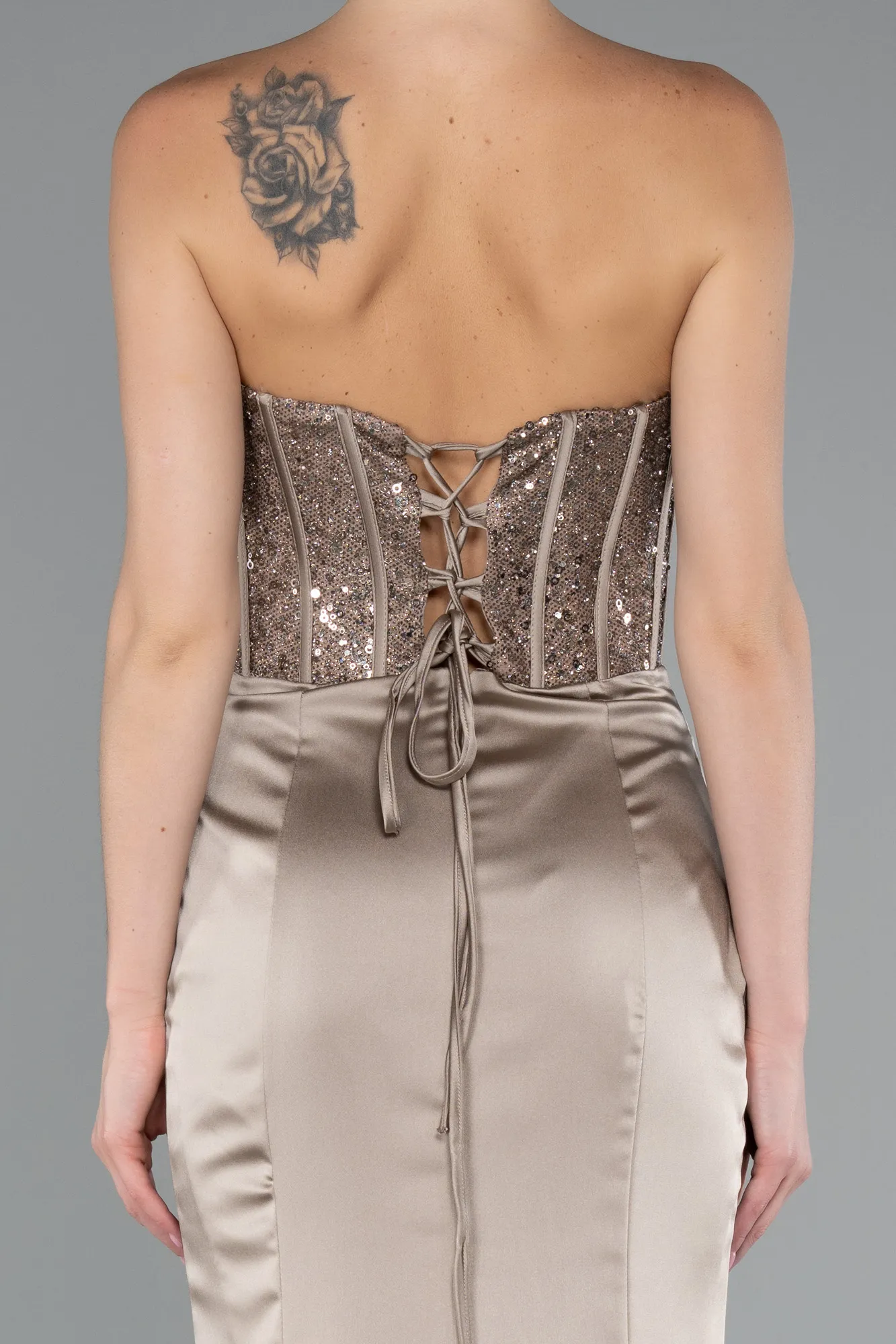 Mink-Long Satin Prom Gown ABU3883