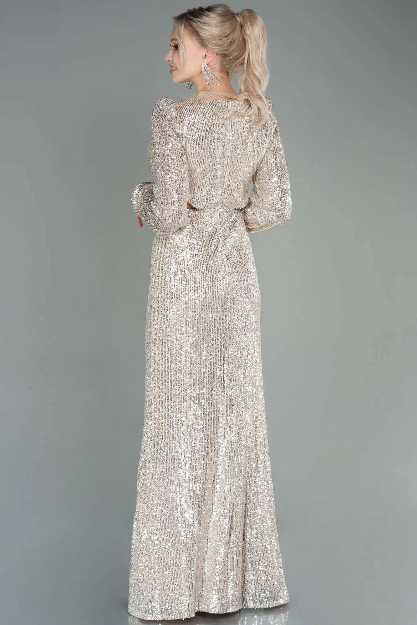 Mink-Long Scaly Evening Dress ABU2784